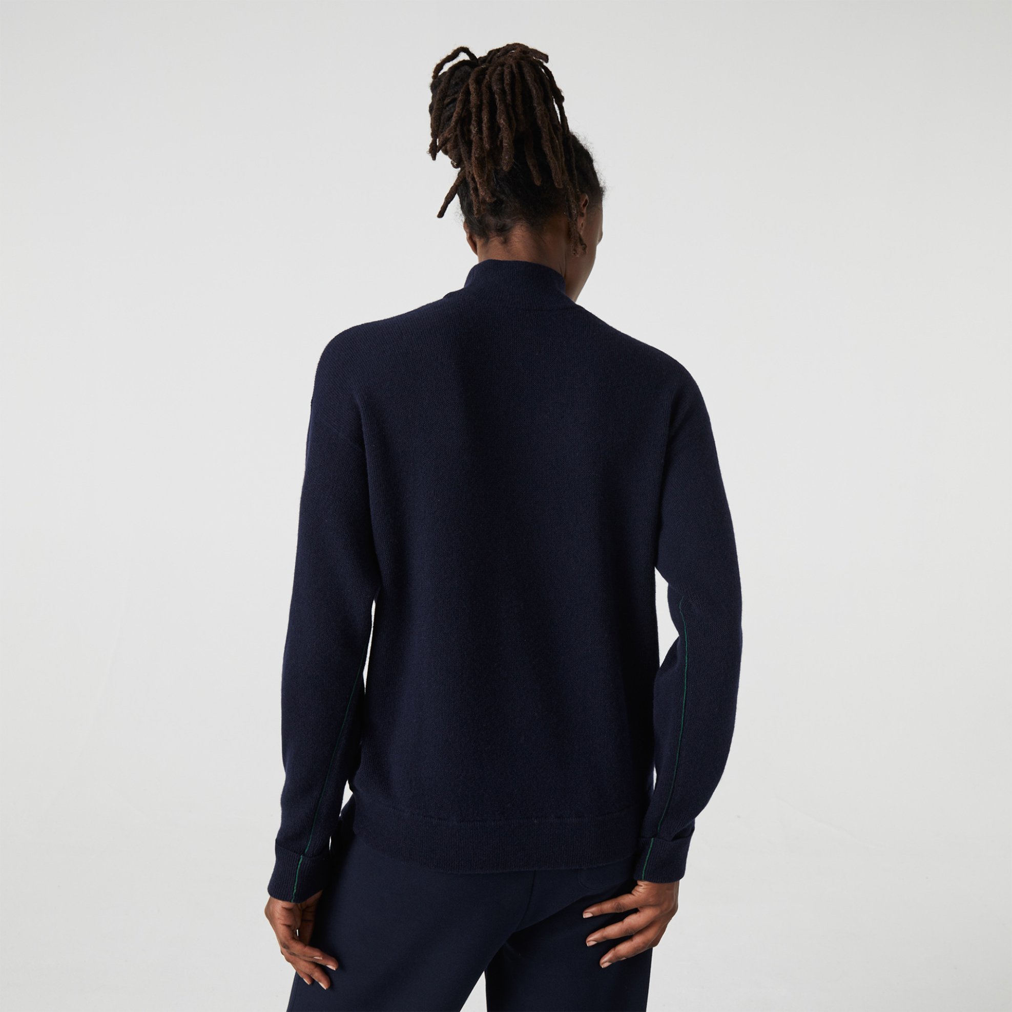 LACOSTE Lacoste γυναικεία μπλούζα ζιβάγκο με λογότυπο - AF9542 Μπλε Marine - 3