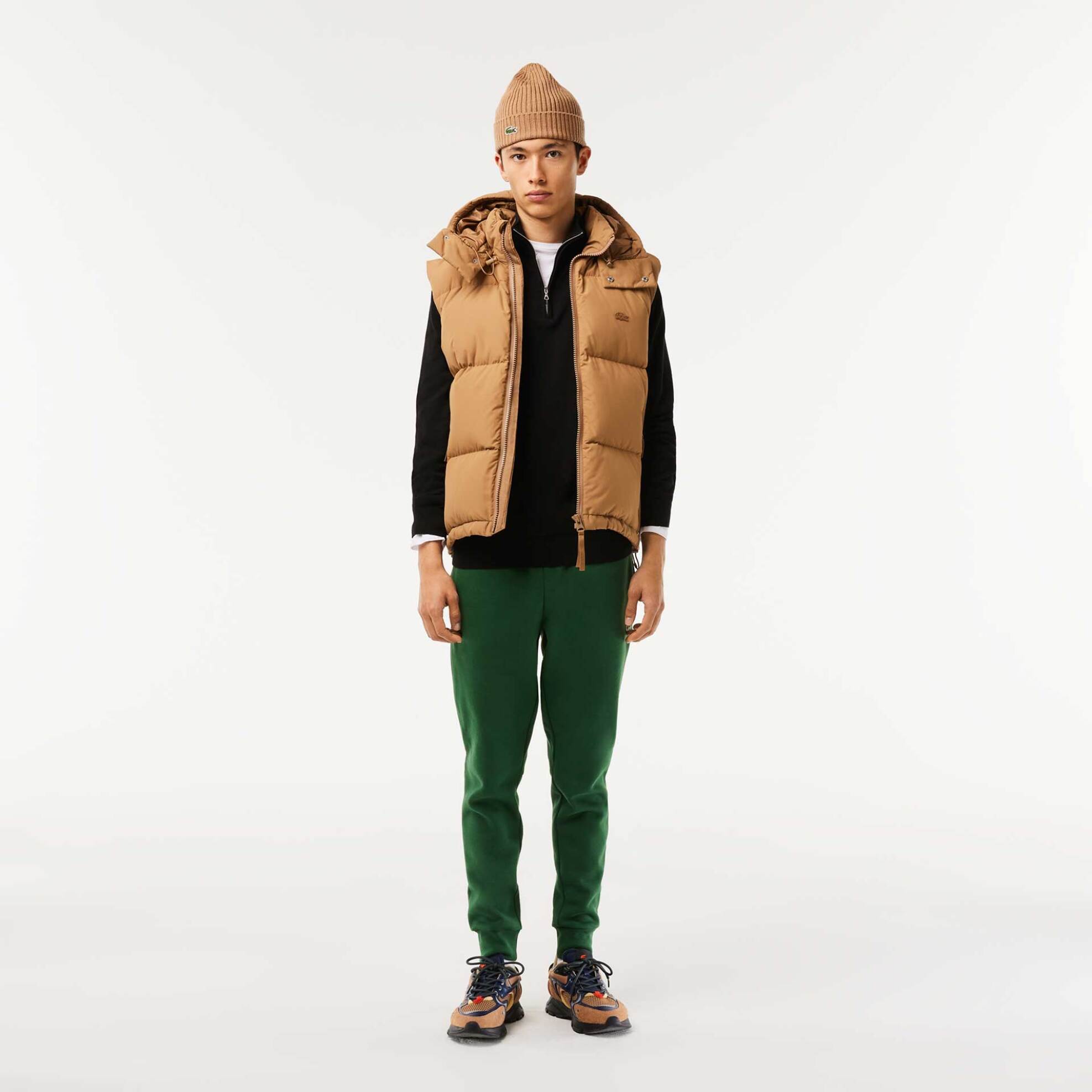 Lacoste ανδρικό πουλόβερ με 1/2 φερμουάρ και κεντημένο λογότυπο - AH1980 Μαύρο φωτογραφία