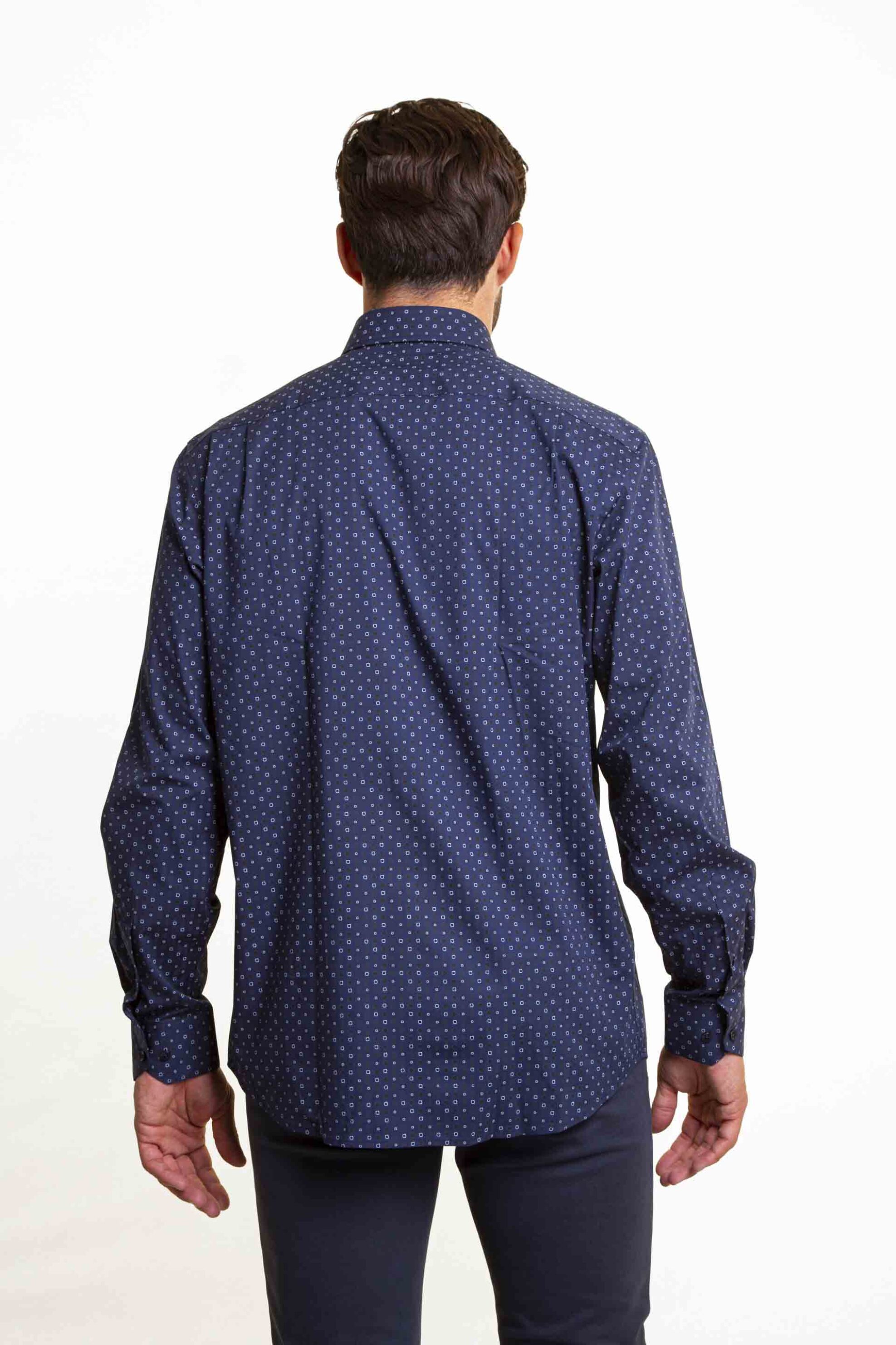 The Bostonians ανδρικό πουκάμισο με μικροσχέδιο Custom Fit - ANP2247 Μπλε Σκούρο φωτογραφία