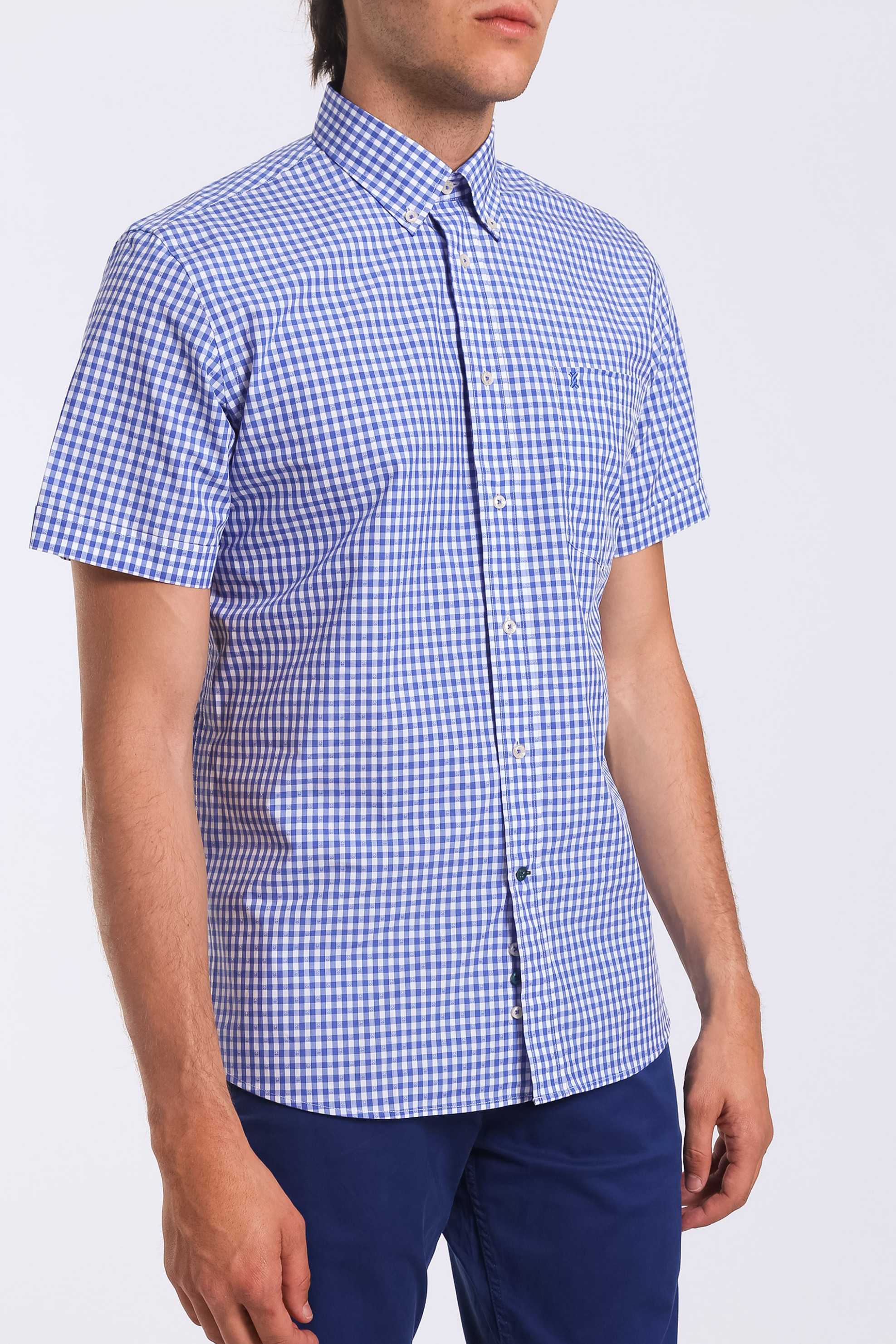 The Bostonians ανδρικό κοντομάνικο καρό πουκάμισο - BAP1103 Μπλε Σκούρο φωτογραφία
