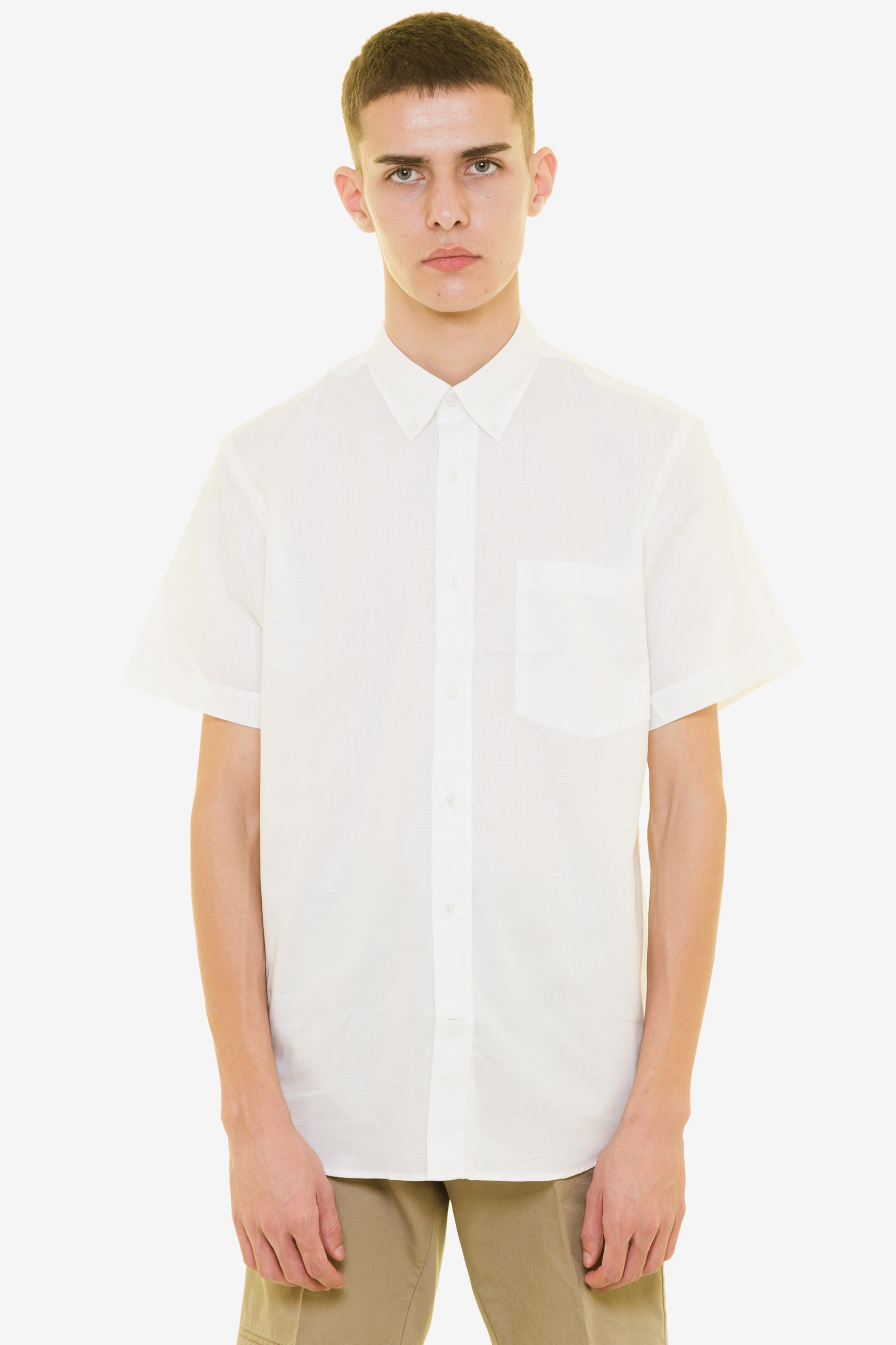 The Bostonians ανδρικό κοντομάνικο πουκάμισο μονόχρωμο με button down γιακά - BAP1655 Λευκό φωτογραφία