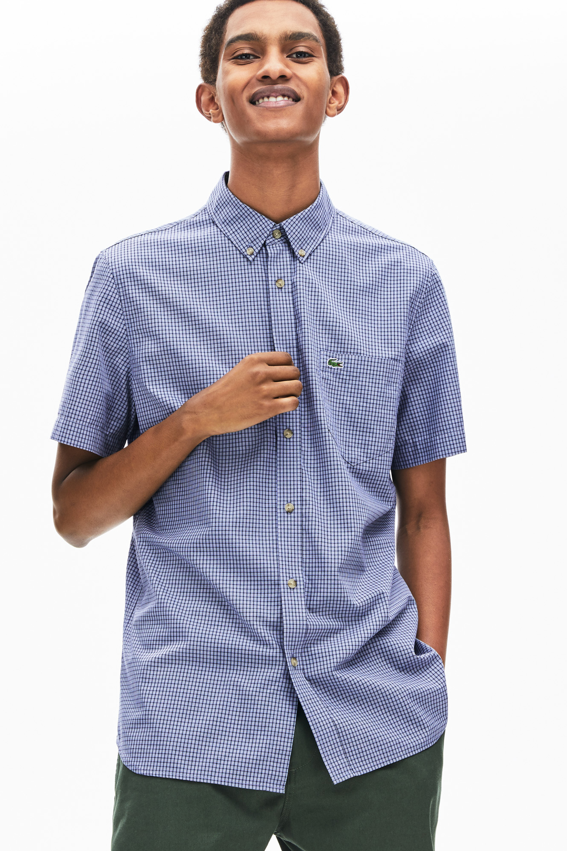 Lacoste Ανδρικό Καρό Πουκάμισο Κοντό Μανίκι 42€