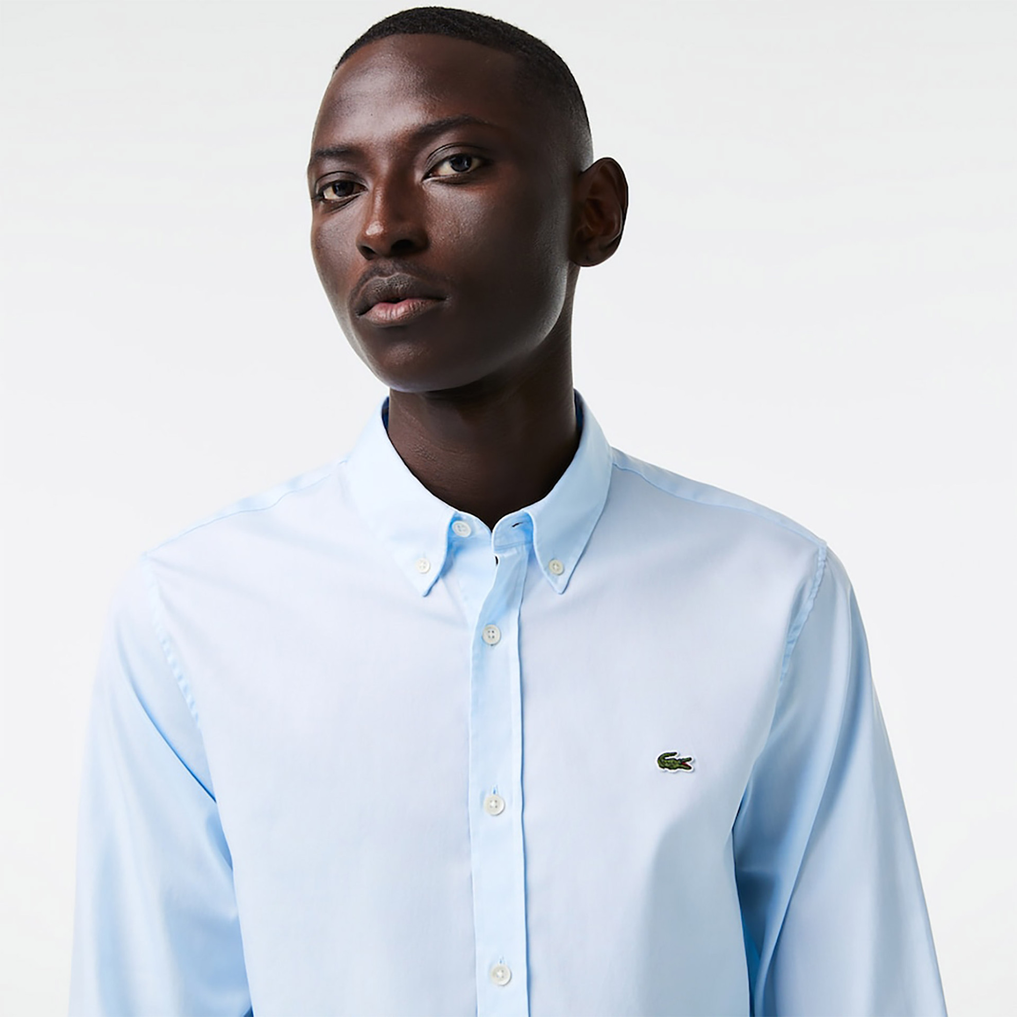 Lacoste ανδρικό πουκάμισο ποπλίνα Regular Fit - CH2933 Denim Blue Ανοιχτό φωτογραφία