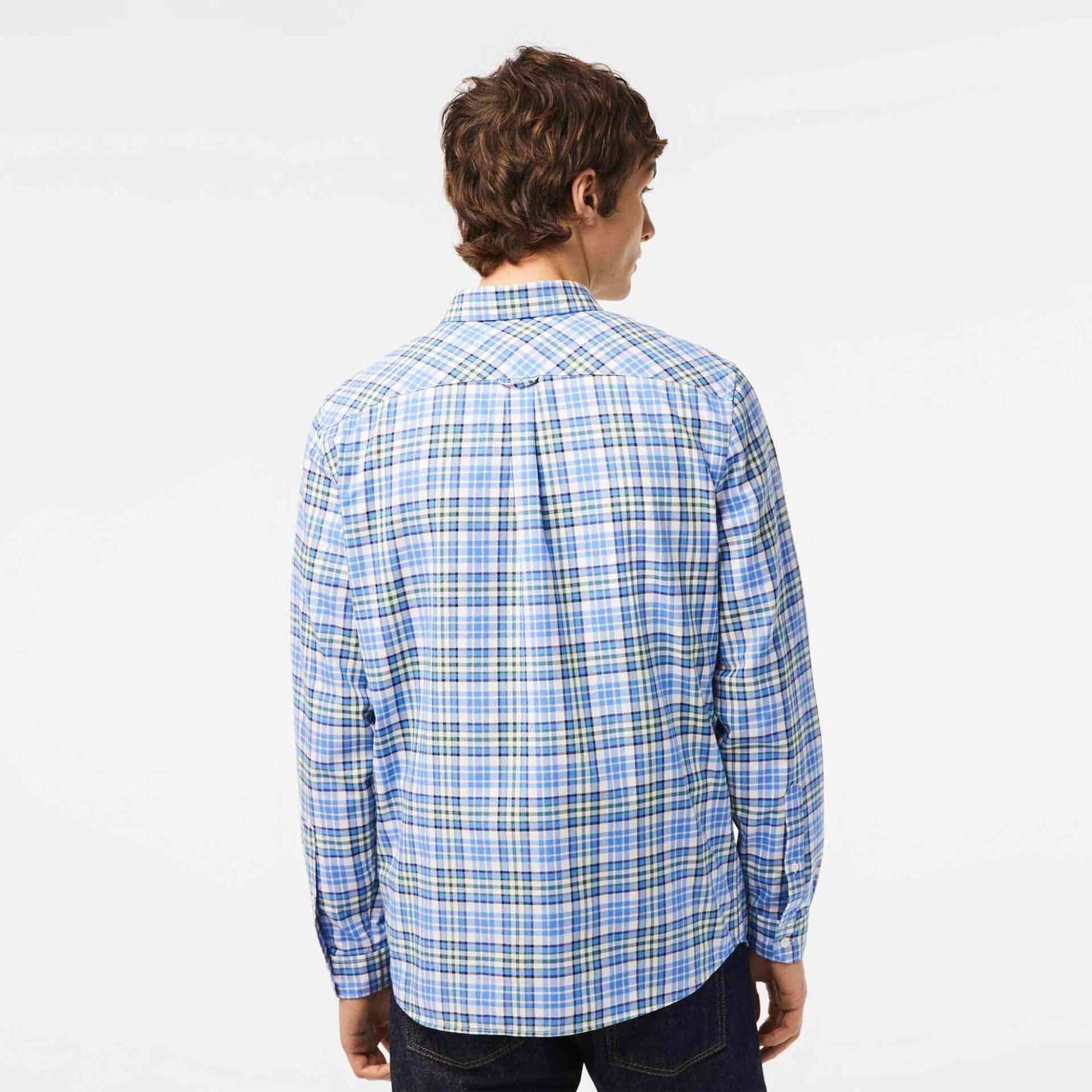Lacoste Ανδρικό Πουκάμισο Button-Down με Καρό Σχέδιο Και Απλικέ Τσέπη - Ch5714
