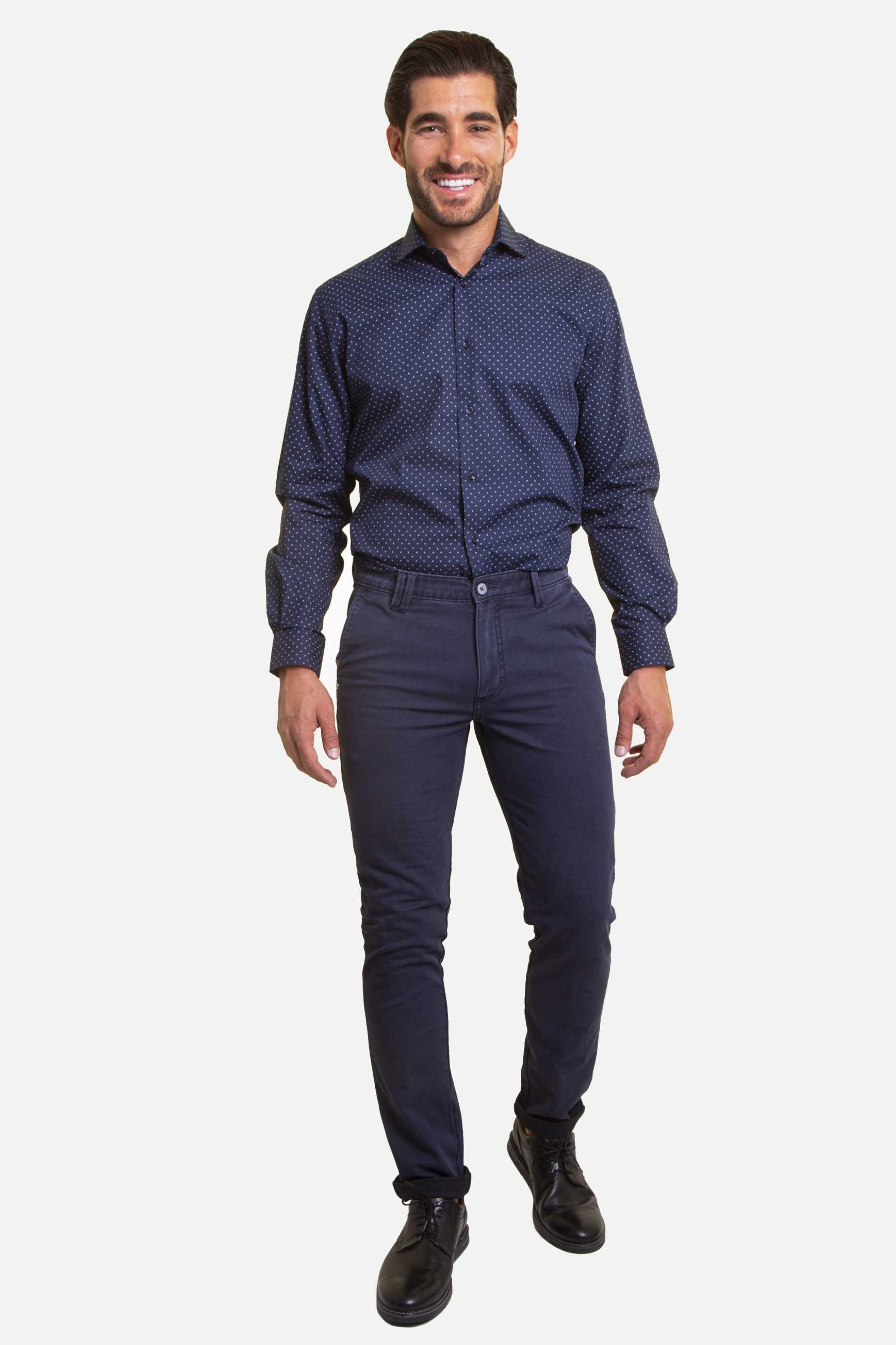 The Bostonians ανδρικό chino παντελόνι μονόχρωμο Modern Fit - CN13767511 Μπλε Σκούρο