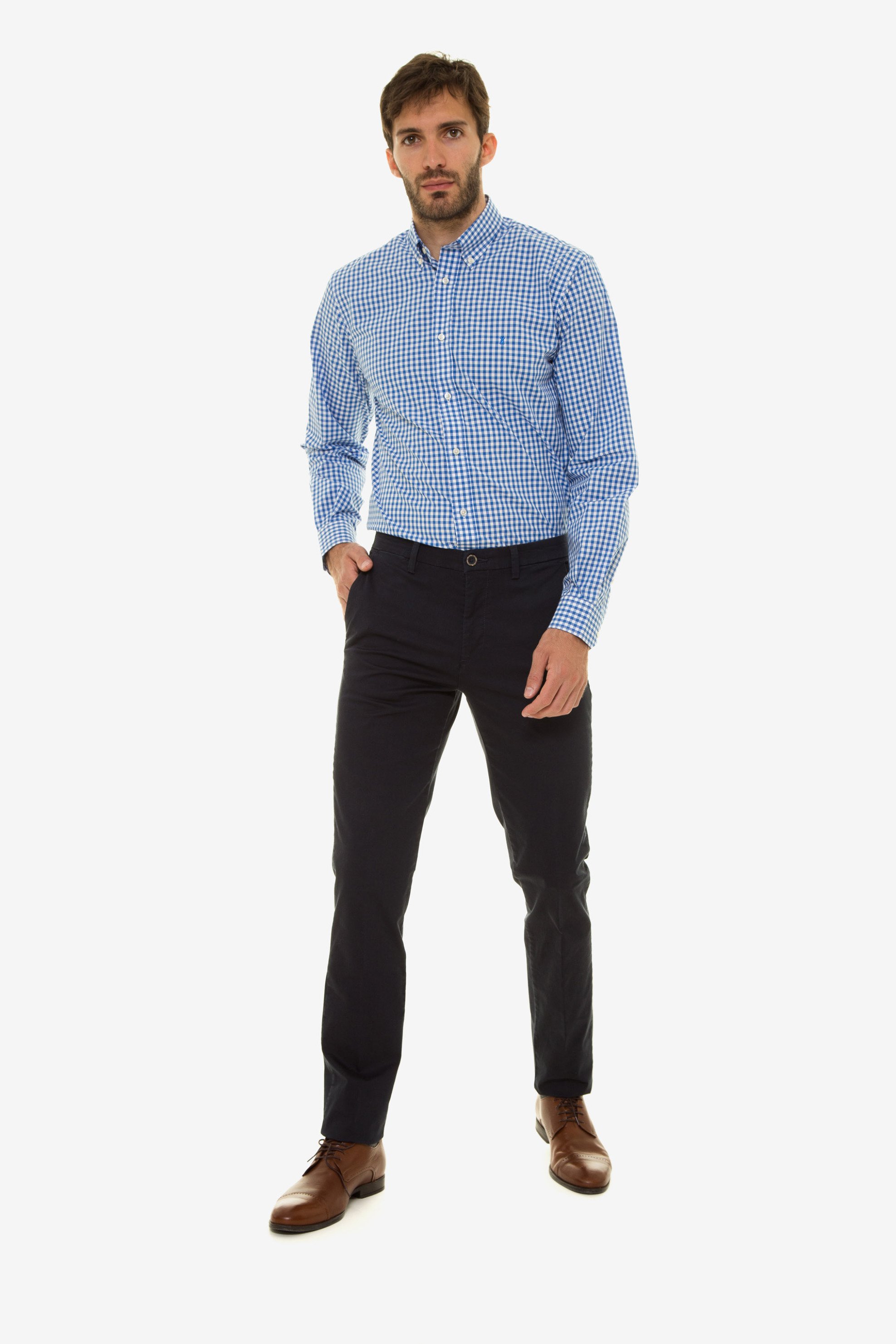 The Bostonias ανδρικό παντελόνι chinos slim fit - CN4038097 Μπλε Σκούρο φωτογραφία