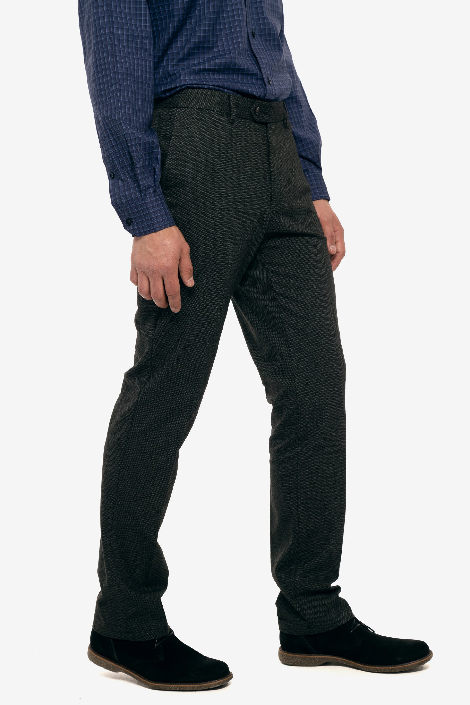 THE BOSTONIANS The Bostonians ανδρικό παντελόνι με ανάγλυφη υφή slim fit - CN682031 Ανθρακί