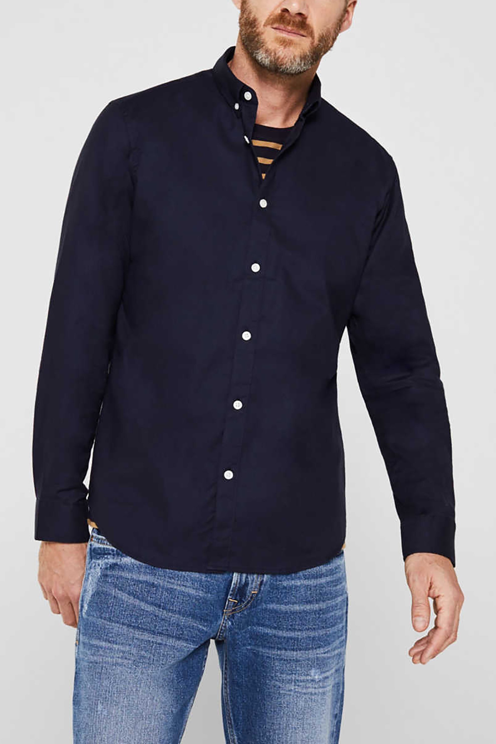 ESPRIT Esprit ανδρικό πουκάμισο με button-down γιακά Oxrford - 010EE2F302 Μπλε Σκούρο