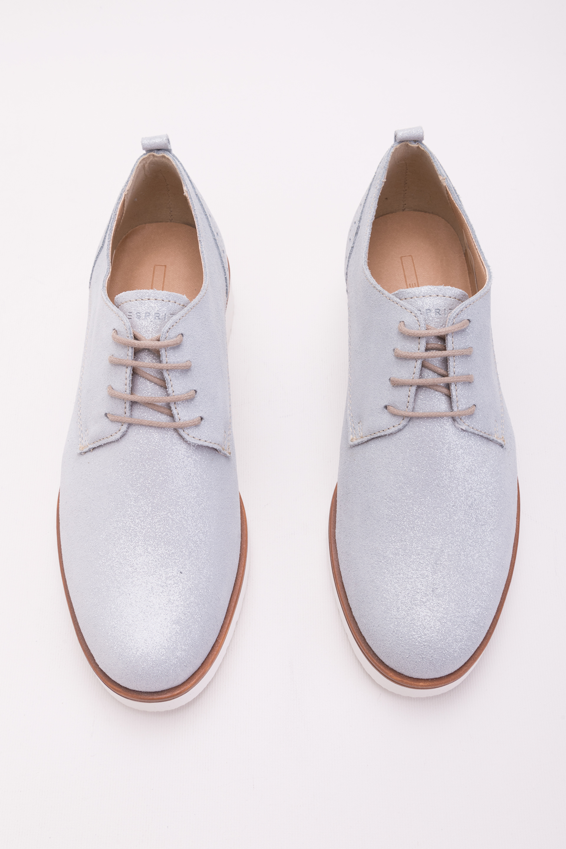 Esprit γυναικεία παπούτσια oxford με μεταλλιζέ χρώμα - 018EK1W018 Ασημί φωτογραφία