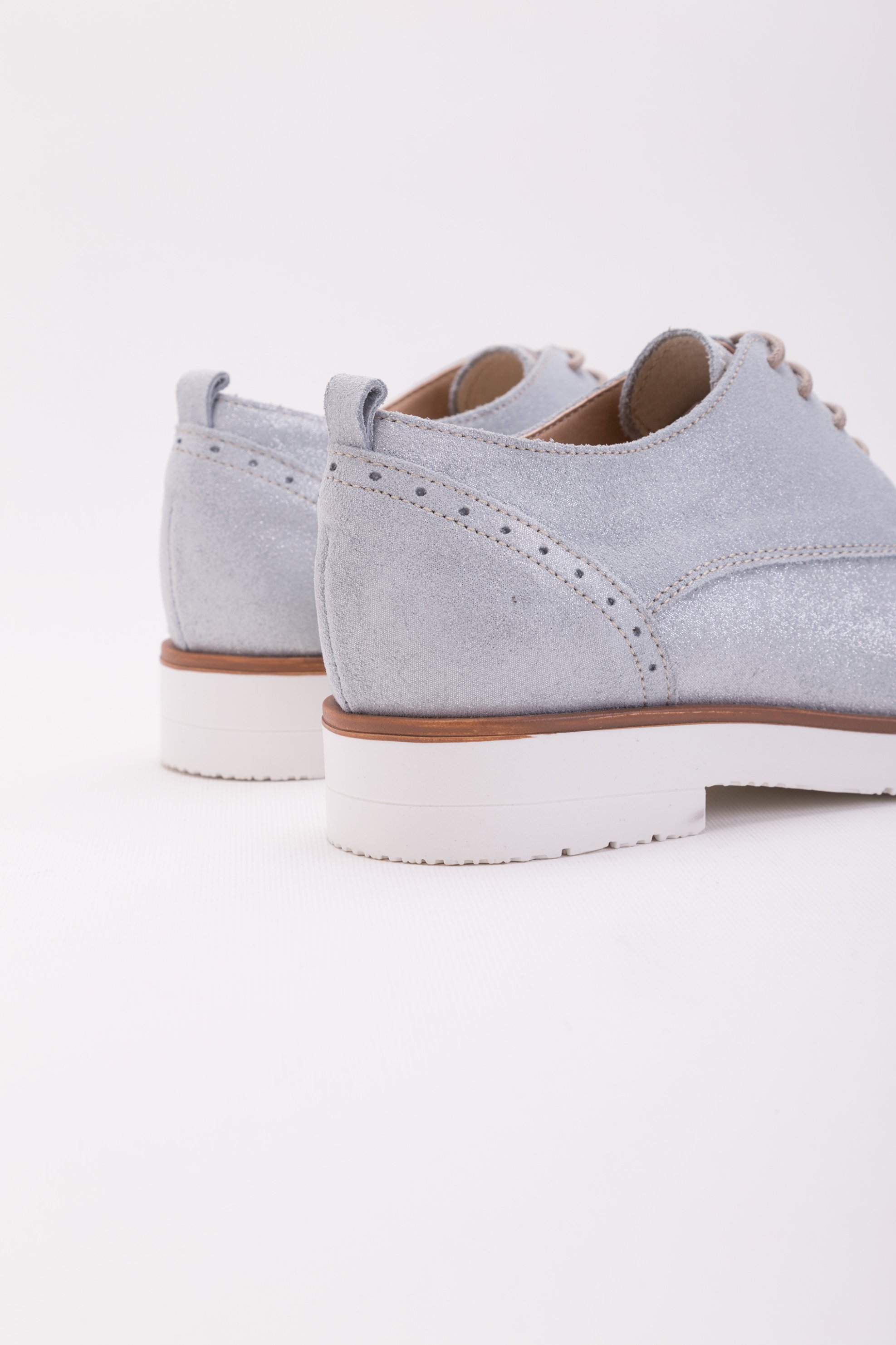 Esprit Γυναικεία Παπούτσια Oxford με Μεταλλιζέ Χρώμα - 018Ek1W018 Ασημί
