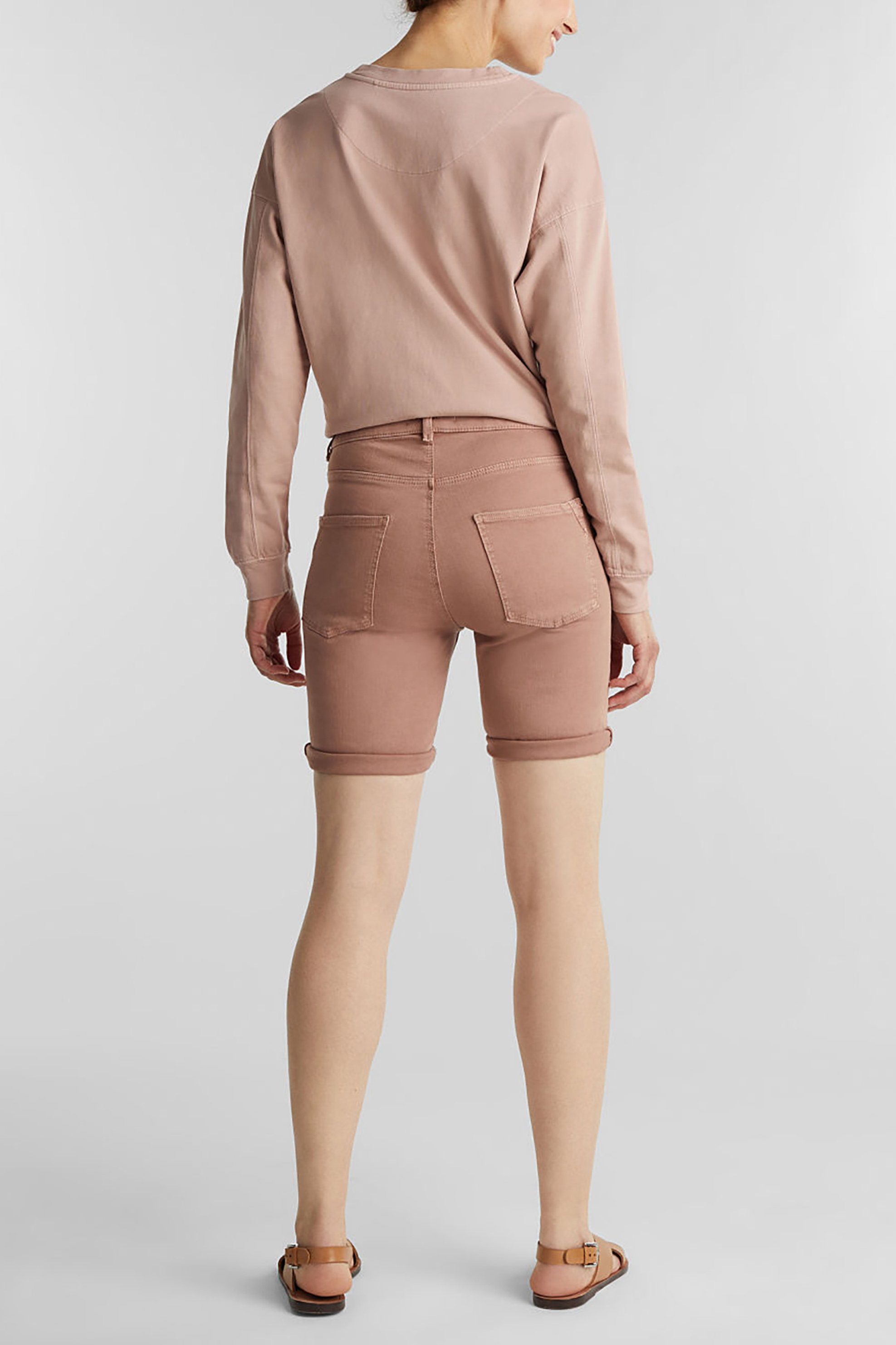 Esprit Γυναικεία Βερμούδα Μονόχρωμη με Ρεβέρ - 040Ee1C320 Σάπιο Μήλο