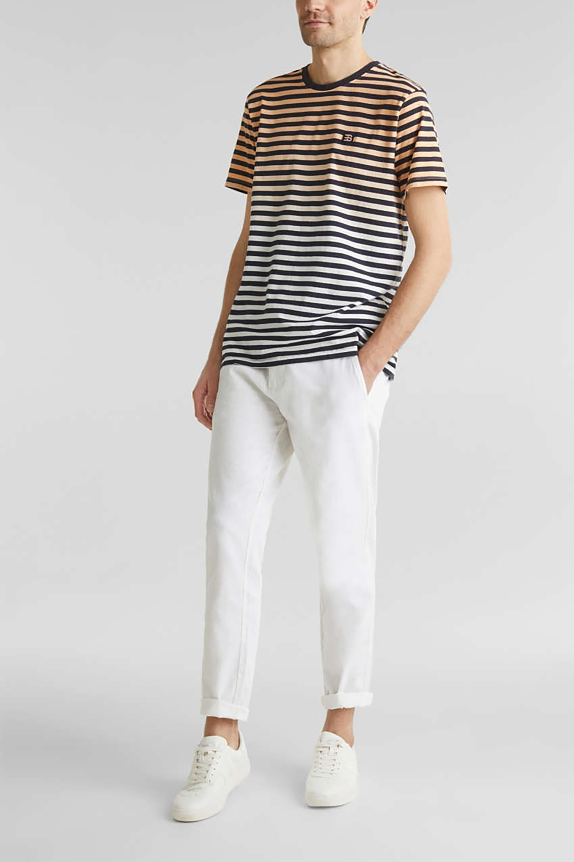 Esprit ανδρικό ντεγκραντέ T-shirt με ρίγες - 040EE2K312 Πορτοκαλί φωτογραφία