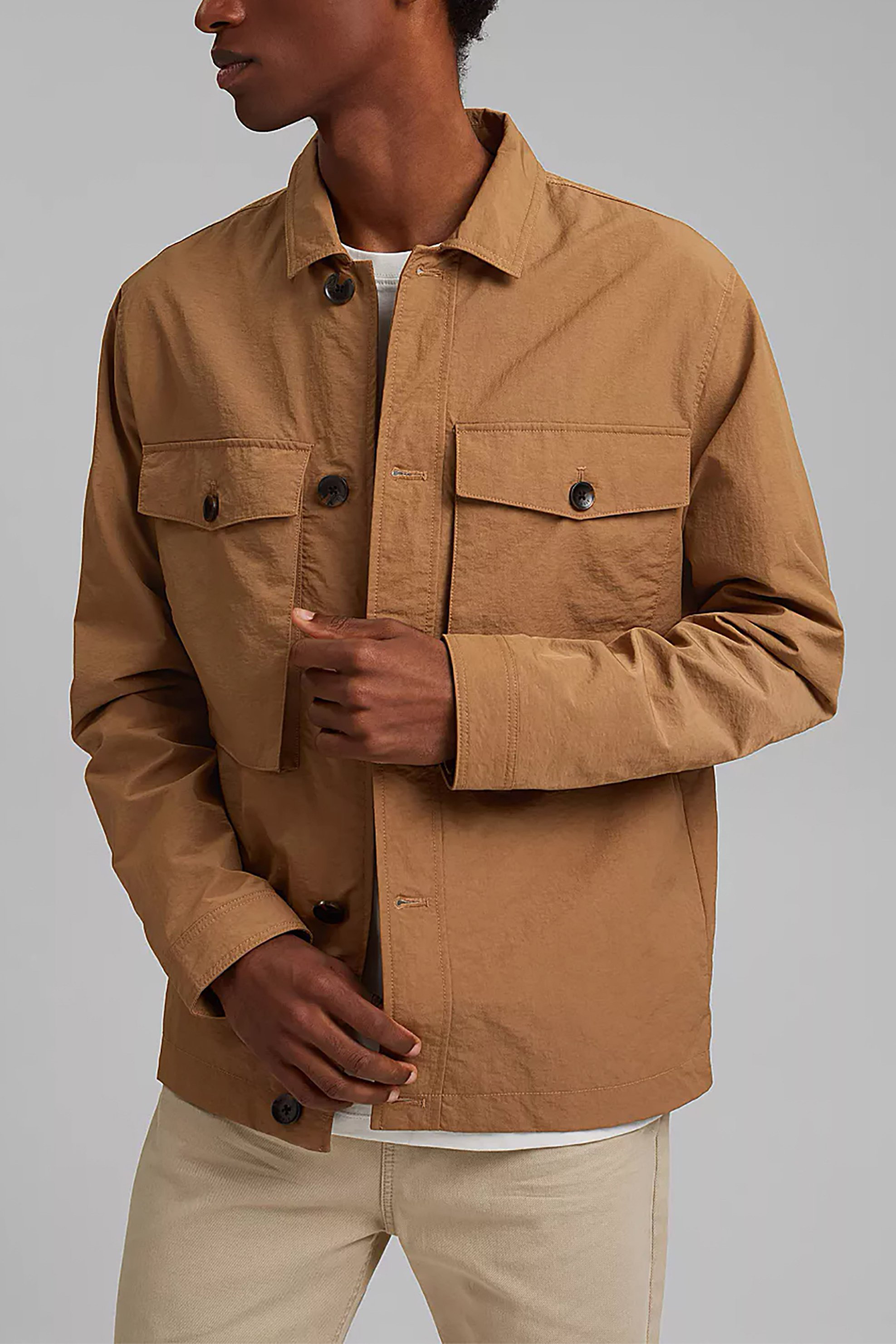 ESPRIT Esprit ανδρικό jacket με flap τσέπες - 041EE2G302 Ταμπά