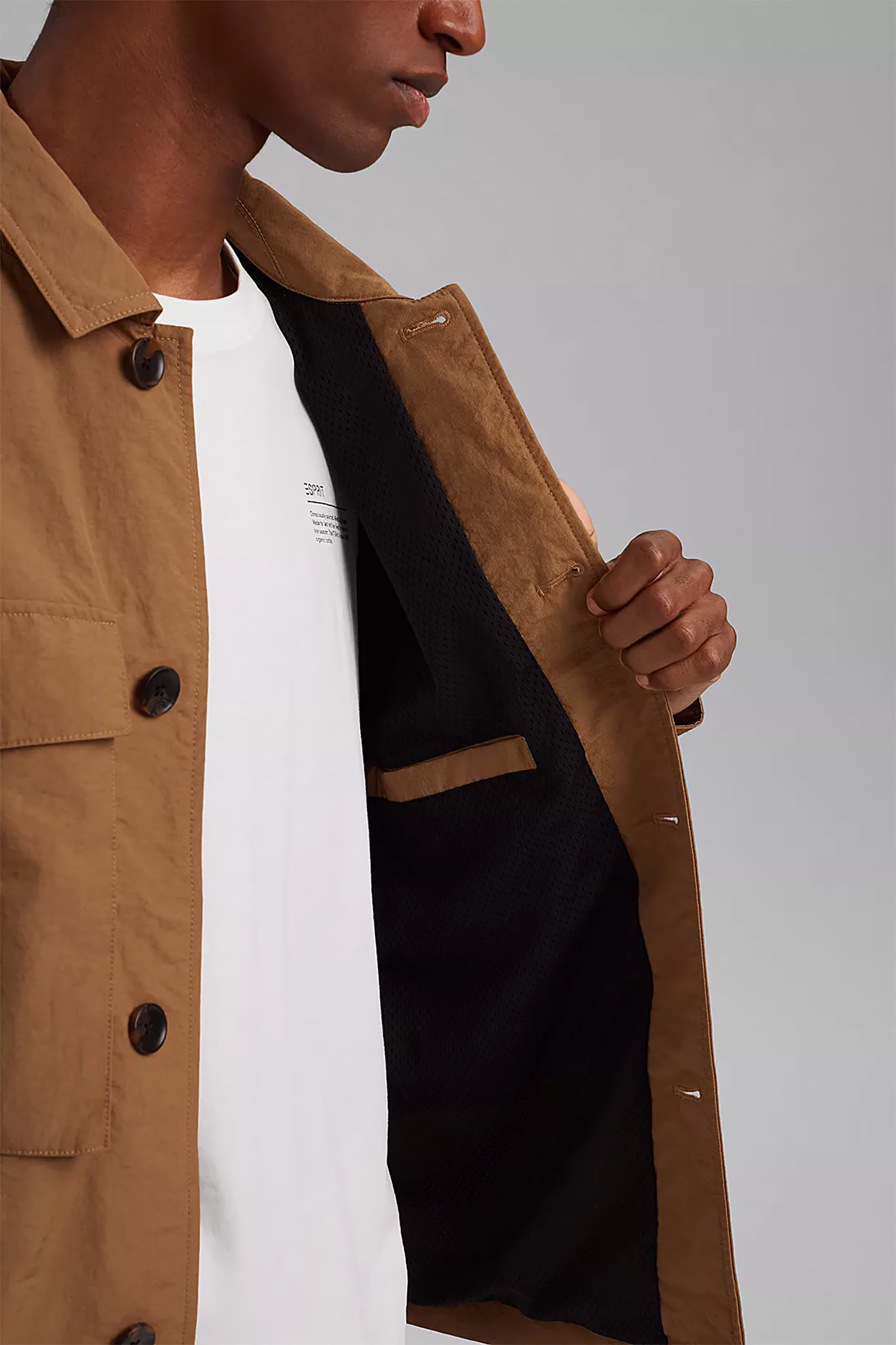 Esprit Ανδρικό Jacket με Flap Τσέπες - 041Ee2G302 Ταμπά