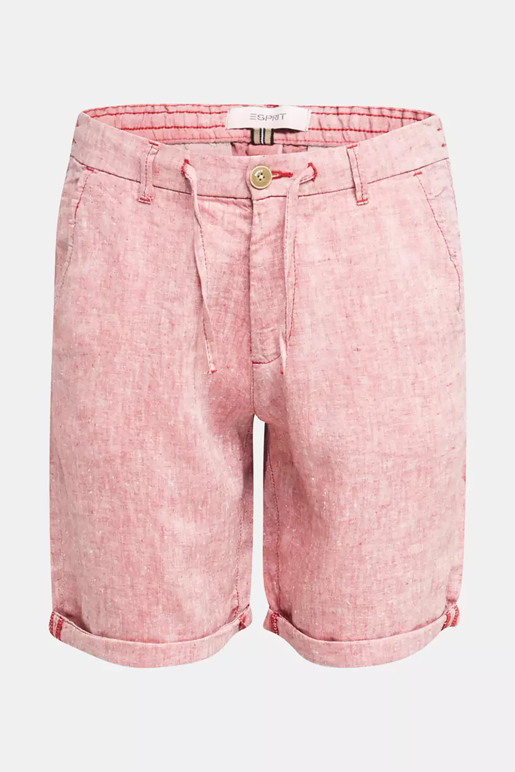 Esprit Ανδρική Μονόχρωμη Λινή Βερμούδα - 050Ee2C306 Κόκκινο
