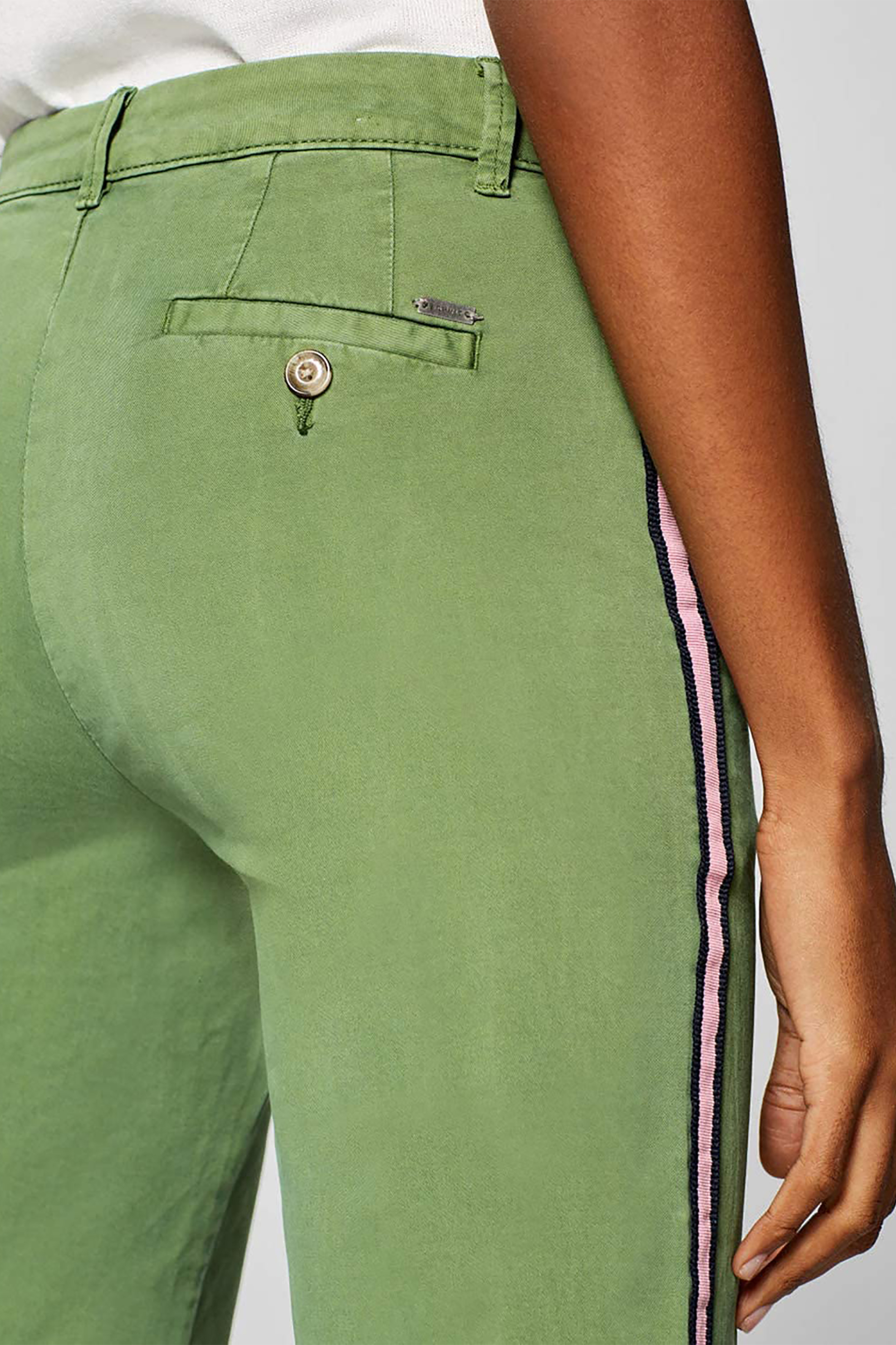 Esprit Γυναικείο Chino Παντελόνι με Τρέσα Στο Πλάι - 088Ee1B003 Βεραμάν