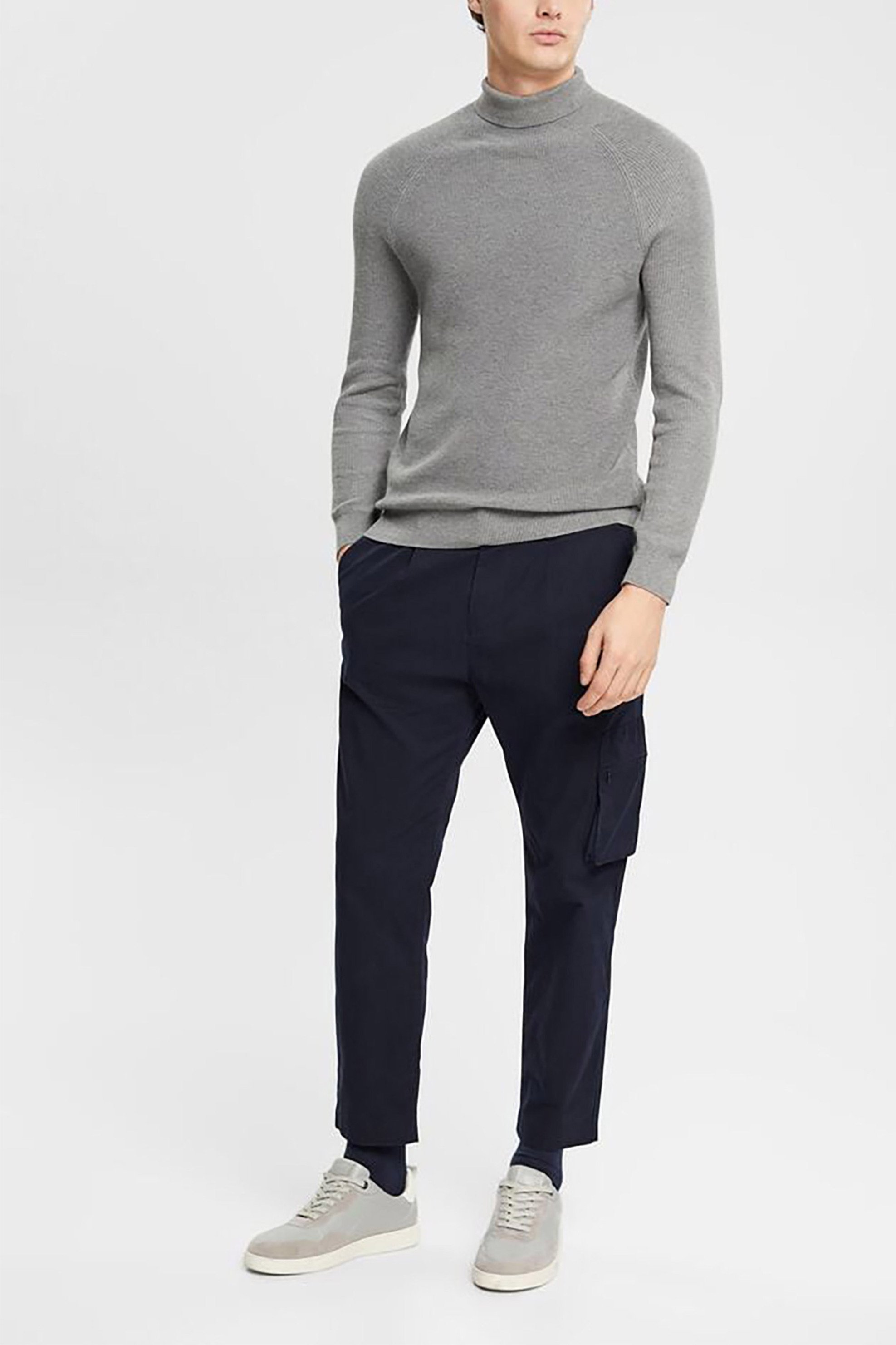 ESPRIT Esprit ανδρικό παντελόνι chinos με cargo τσέπες Slim fit ( L 34) - 122EE2B304 Μπλε Σκούρο