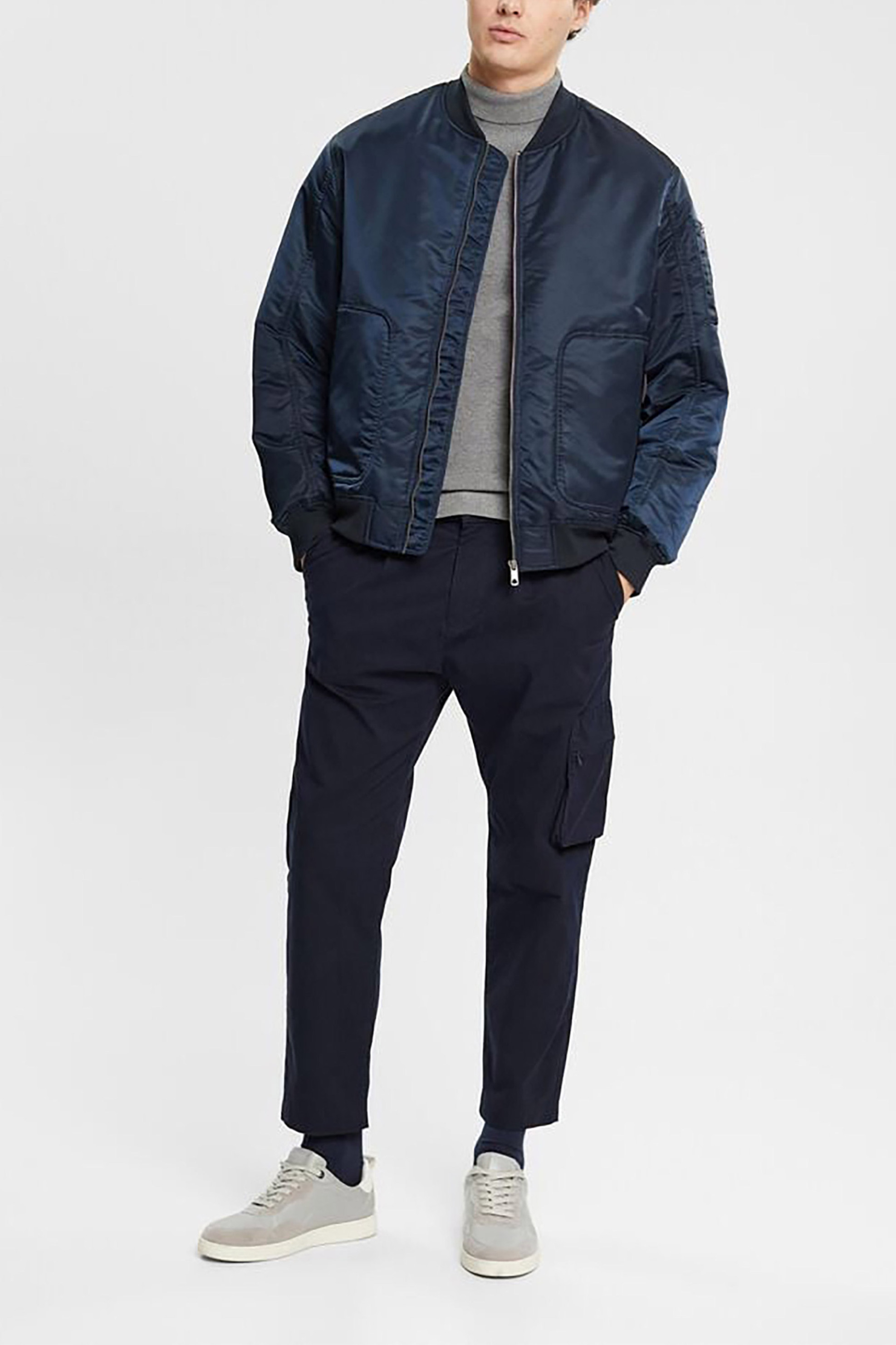 Esprit ανδρικό παντελόνι chinos με cargo τσέπες Slim fit ( L 34) - 122EE2B304 Μπλε Σκούρο φωτογραφία