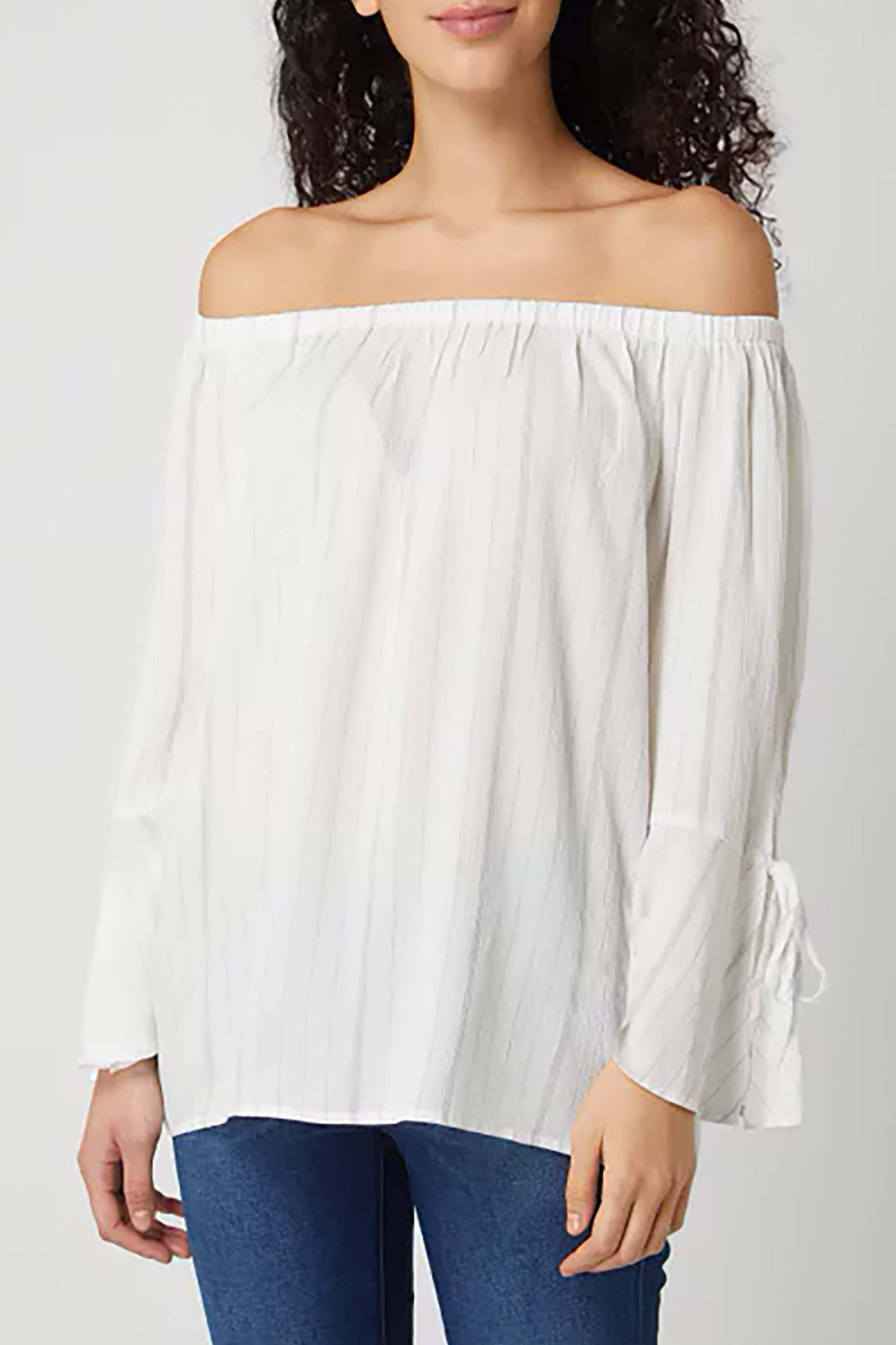 ESPRIT Esprit γυναικεία ριγέ μπλούζα carmen - 990EE1F314 Λευκό