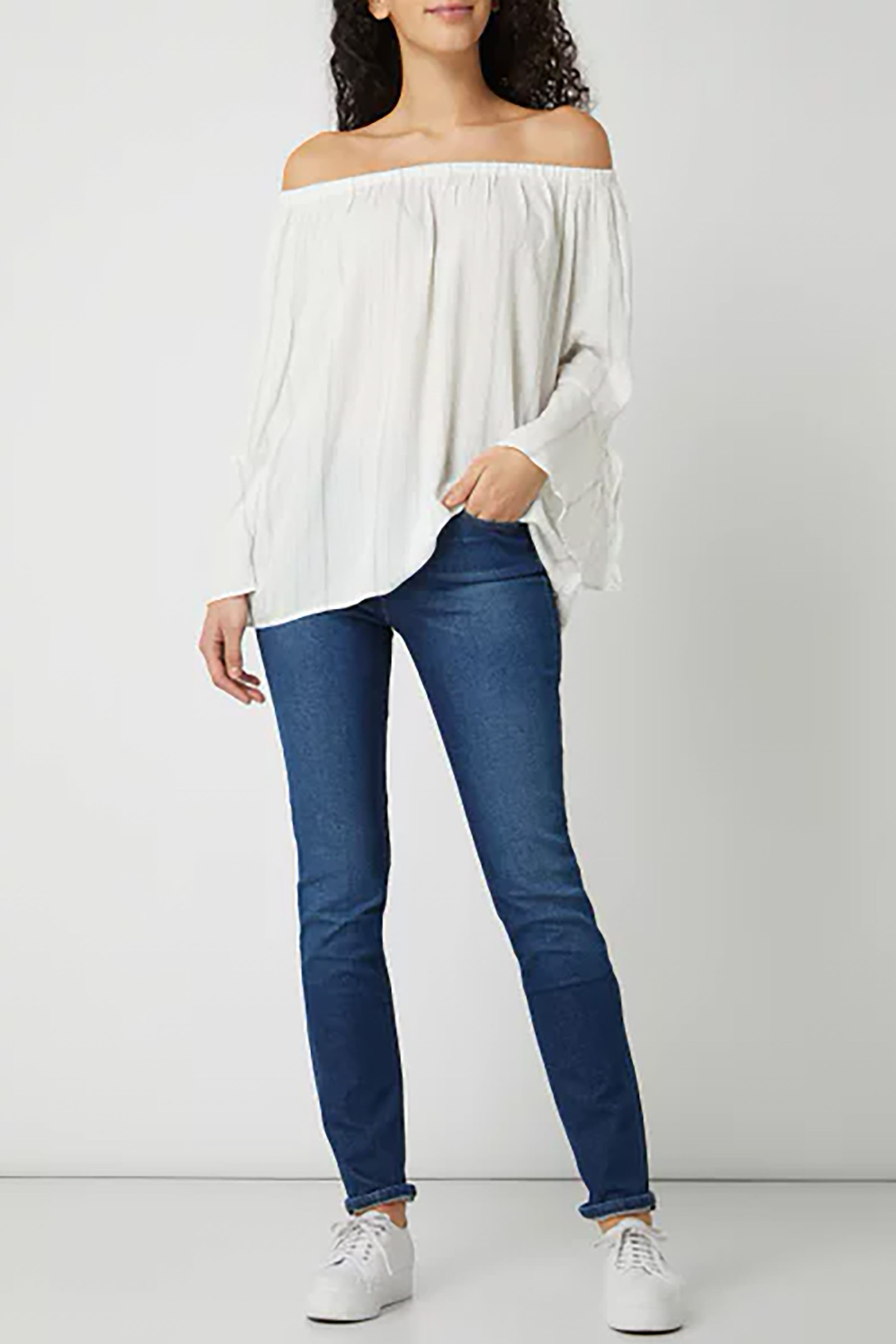Esprit γυναικεία ριγέ μπλούζα carmen - 990EE1F314 Λευκό φωτογραφία