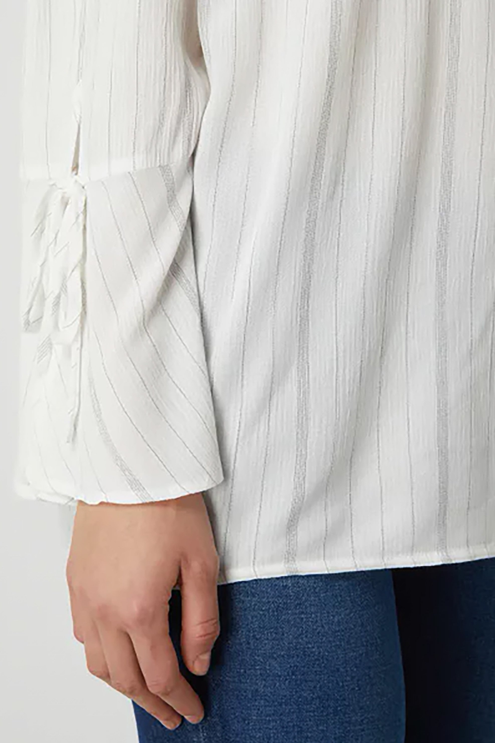 Esprit Γυναικεία Ριγέ Μπλούζα Carmen - 990Ee1F314 Λευκό