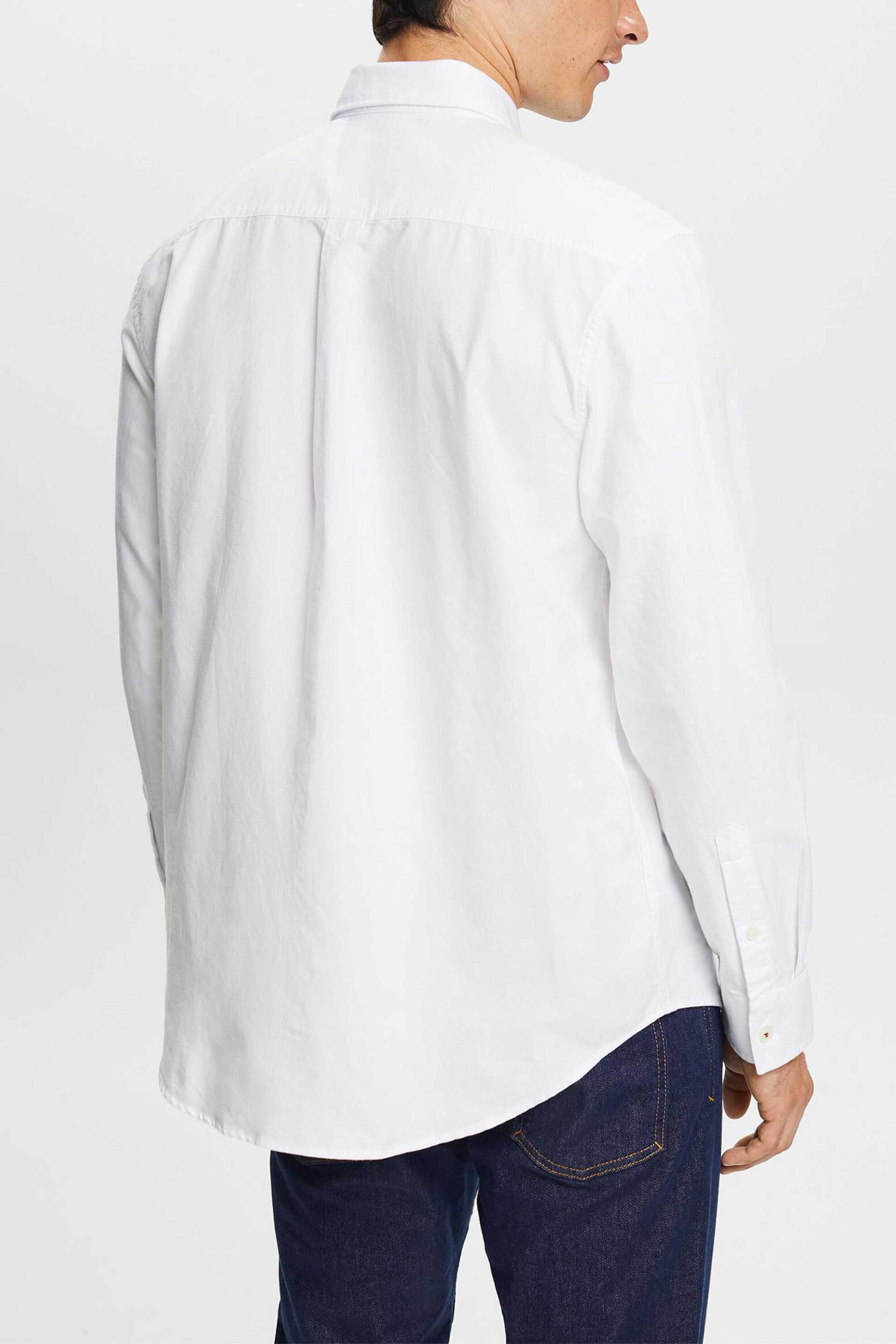 Esprit Ανδρικό Πουκάμισο Button Down Μονόχρωμο - 993Ee2F309 Λευκό