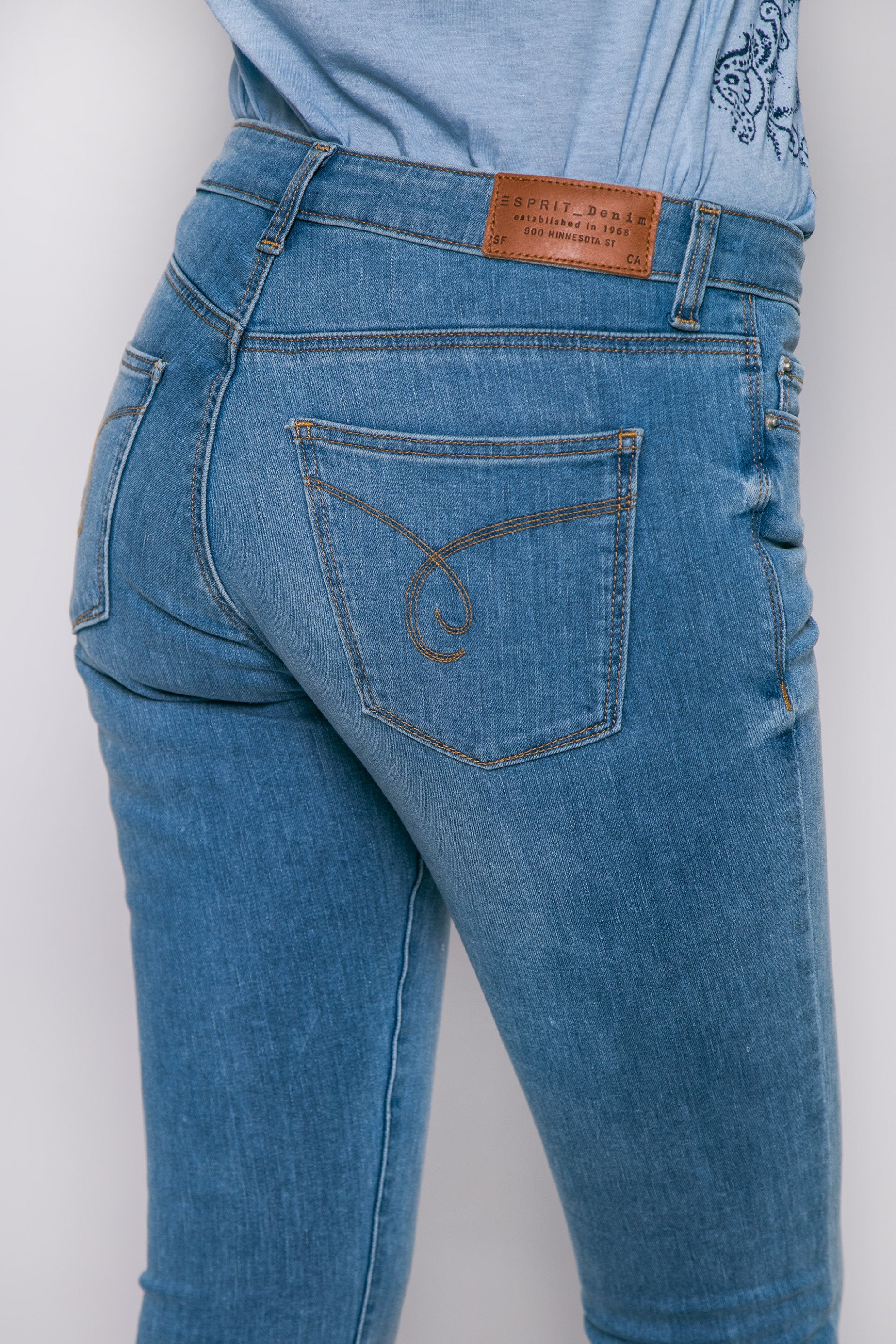 Esprit Γυναικείο Τζιν Παντελόνι Πεντάτσεπο Skinny Fit - 996Ee1B918 Denim Blue