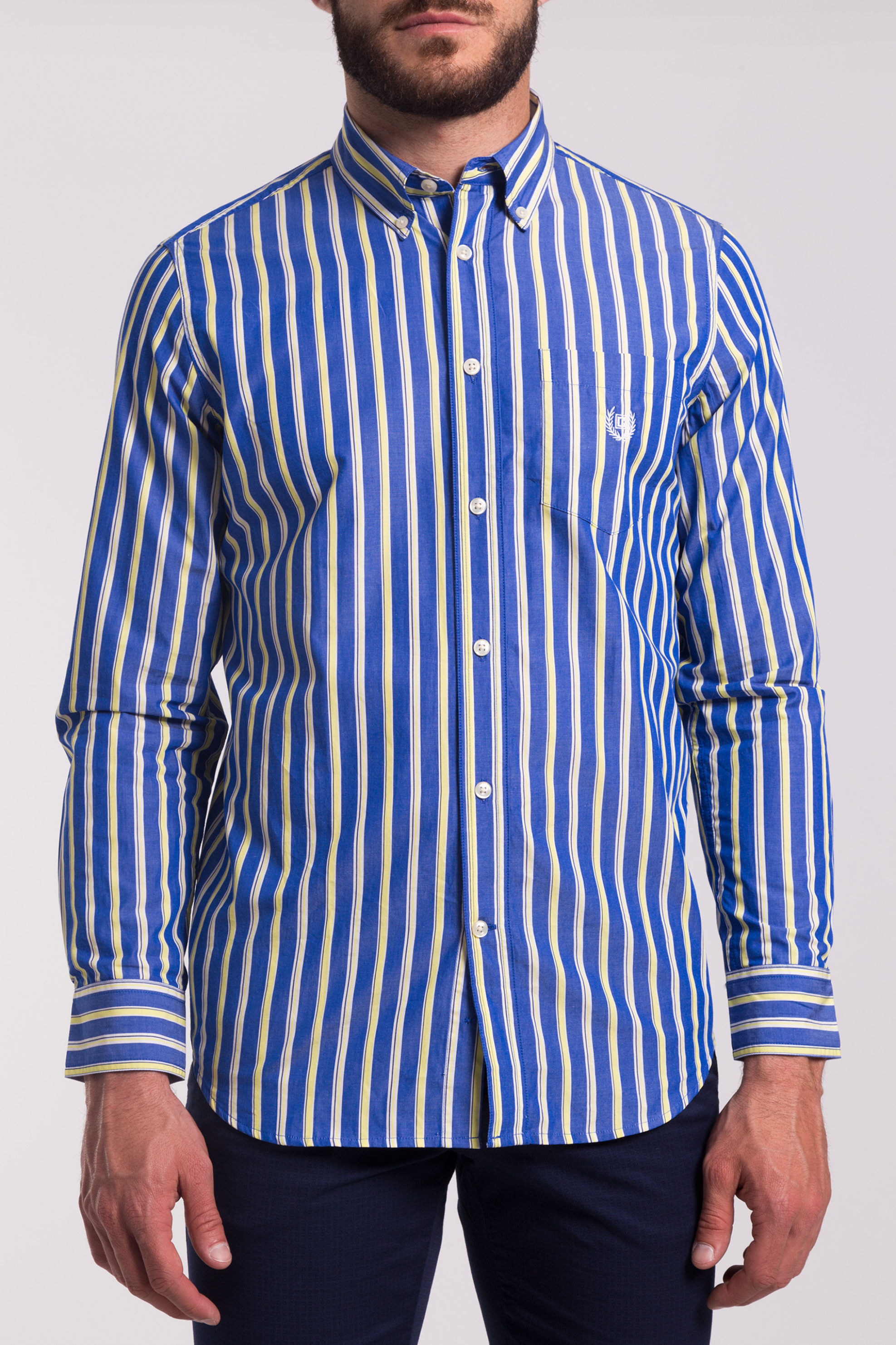 Άνδρας > ΡΟΥΧΑ > Πουκάμισα > Casual Ανδρικό πουκάμισο ριγέ Chaps - F01-CMA70-C0W62 Μπλε