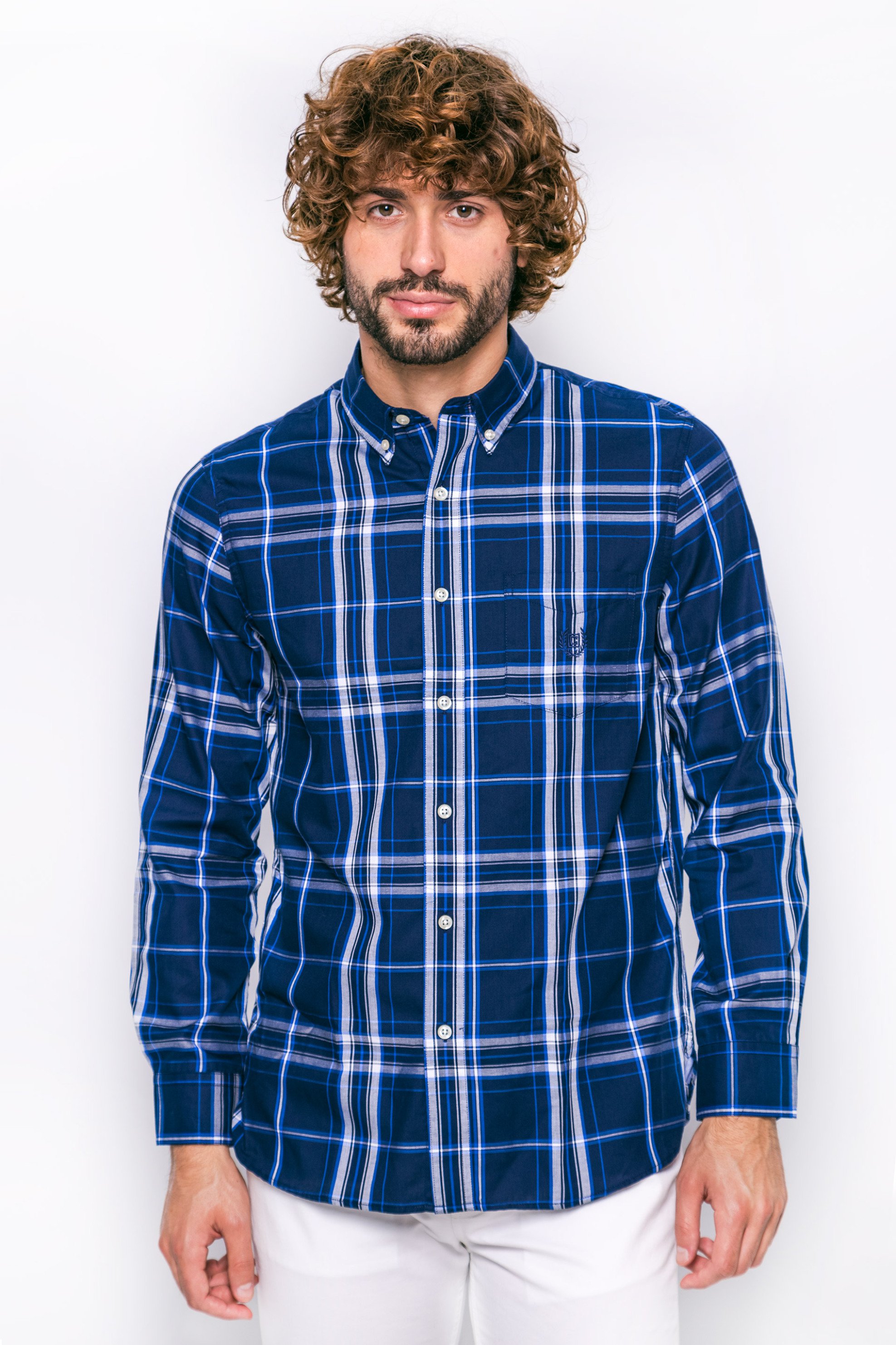 CHAPS Ανδρικό πουκάμισο Chaps - F01-XZAAV-XYAAV Μπλε Σκούρο