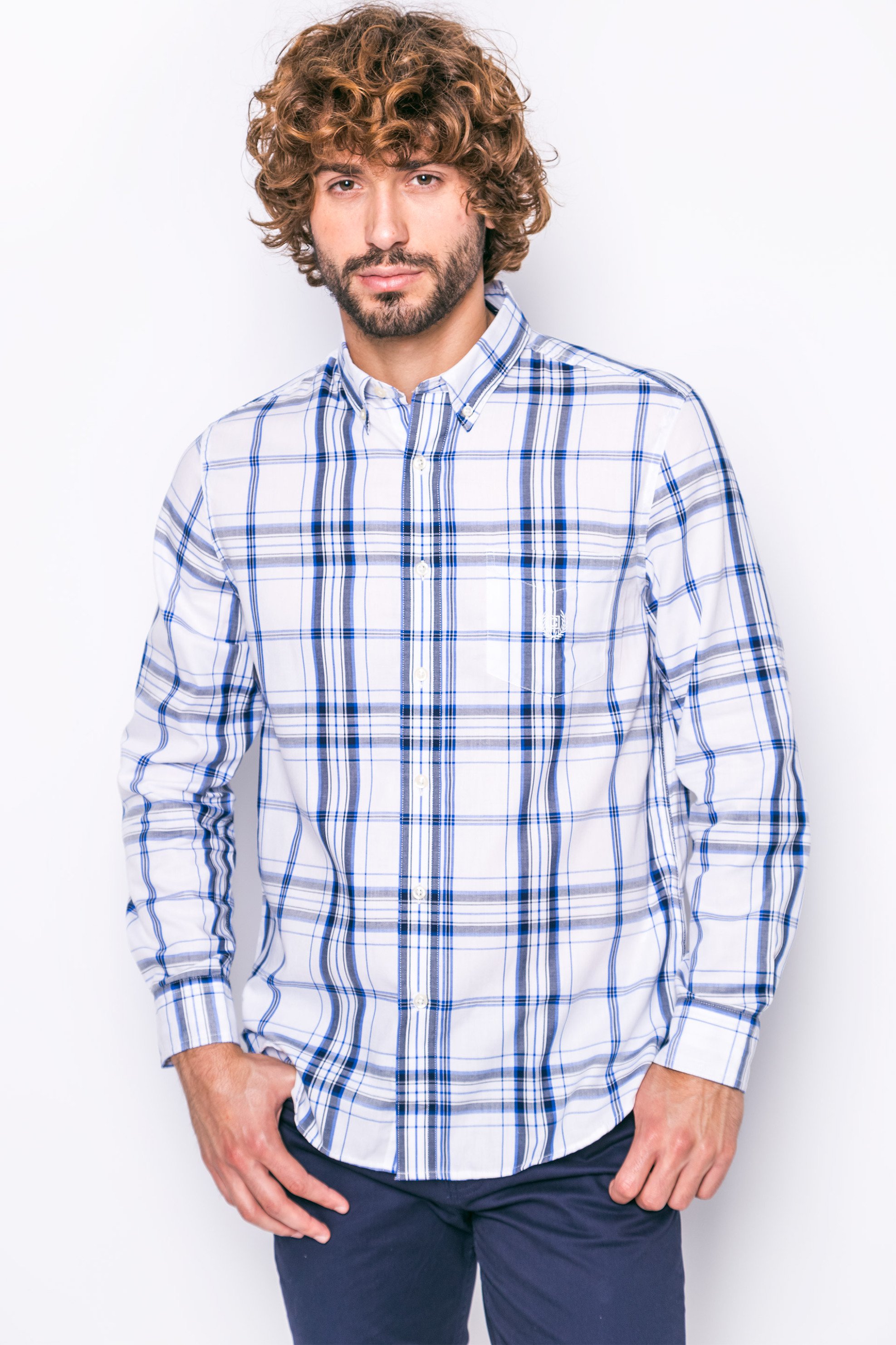 CHAPS Ανδρικό πουκάμισο Chaps - F01-XZAAW-XYAAW Λευκό