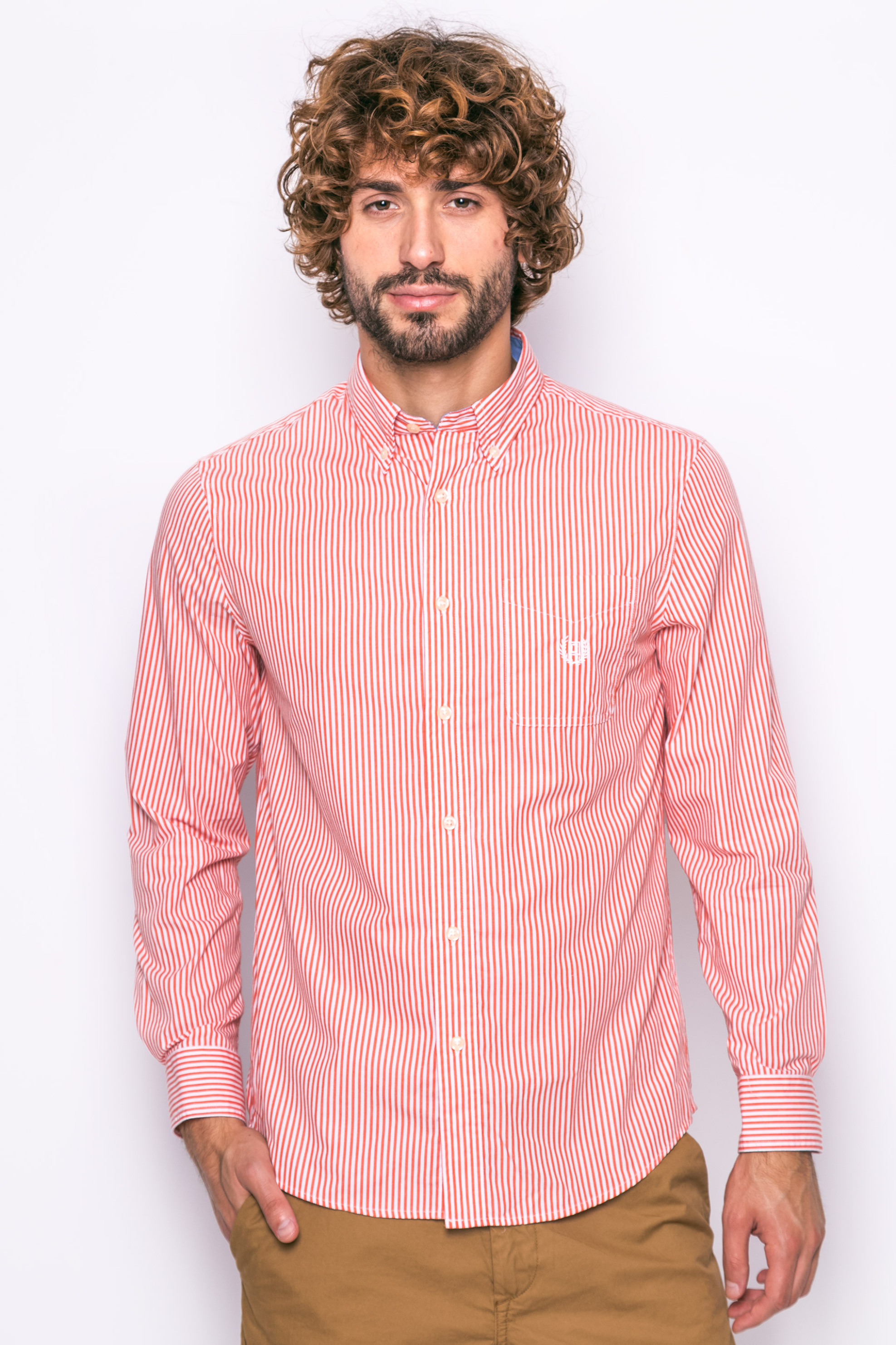 CHAPS Ανδρικό πουκάμισο Chaps - F01-XZACL-XYACL Πορτοκαλί