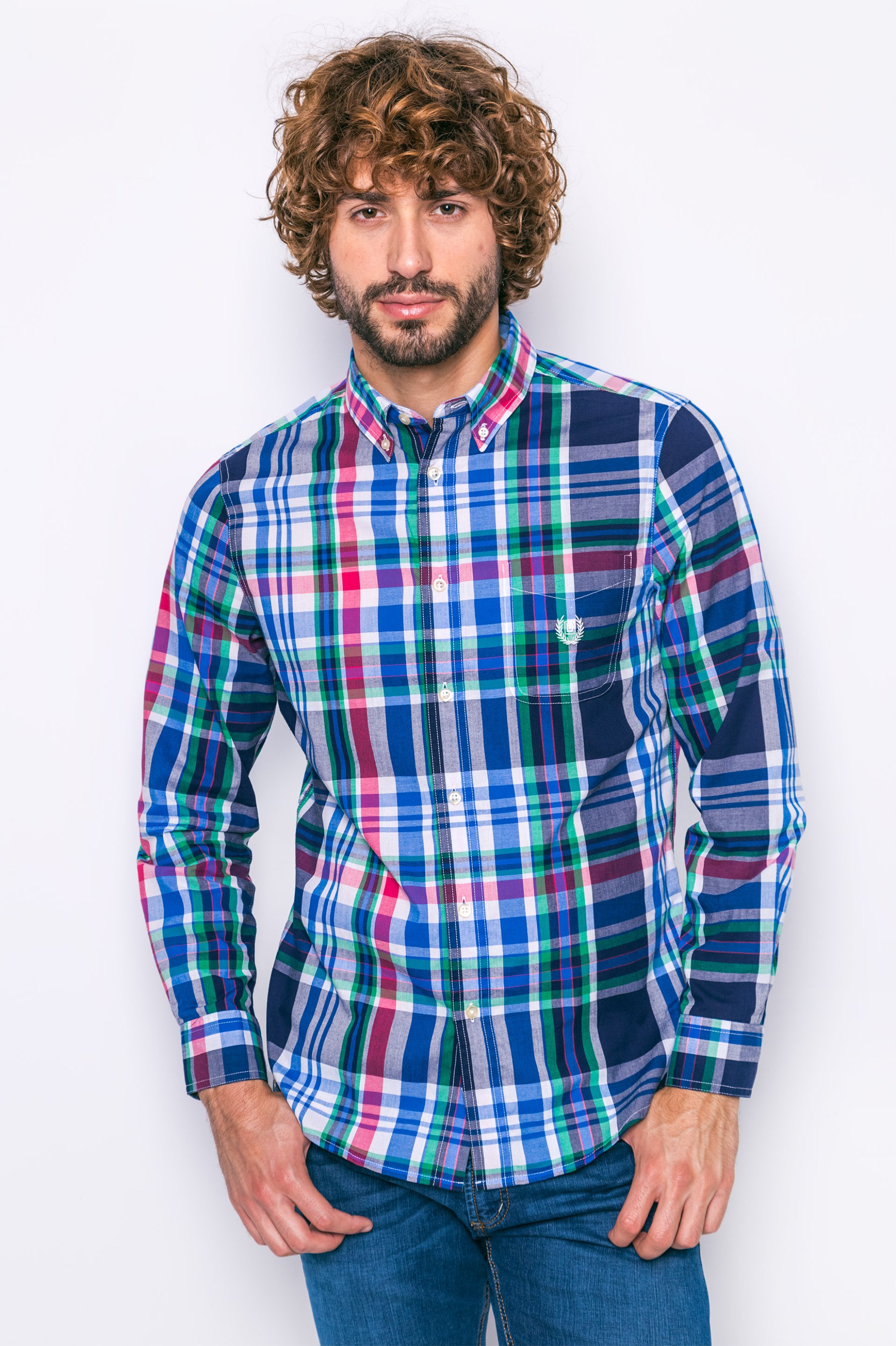 CHAPS Ανδρικό πουκάμισο Chaps - F01-XZACW-XYACW Μπλε Σκούρο