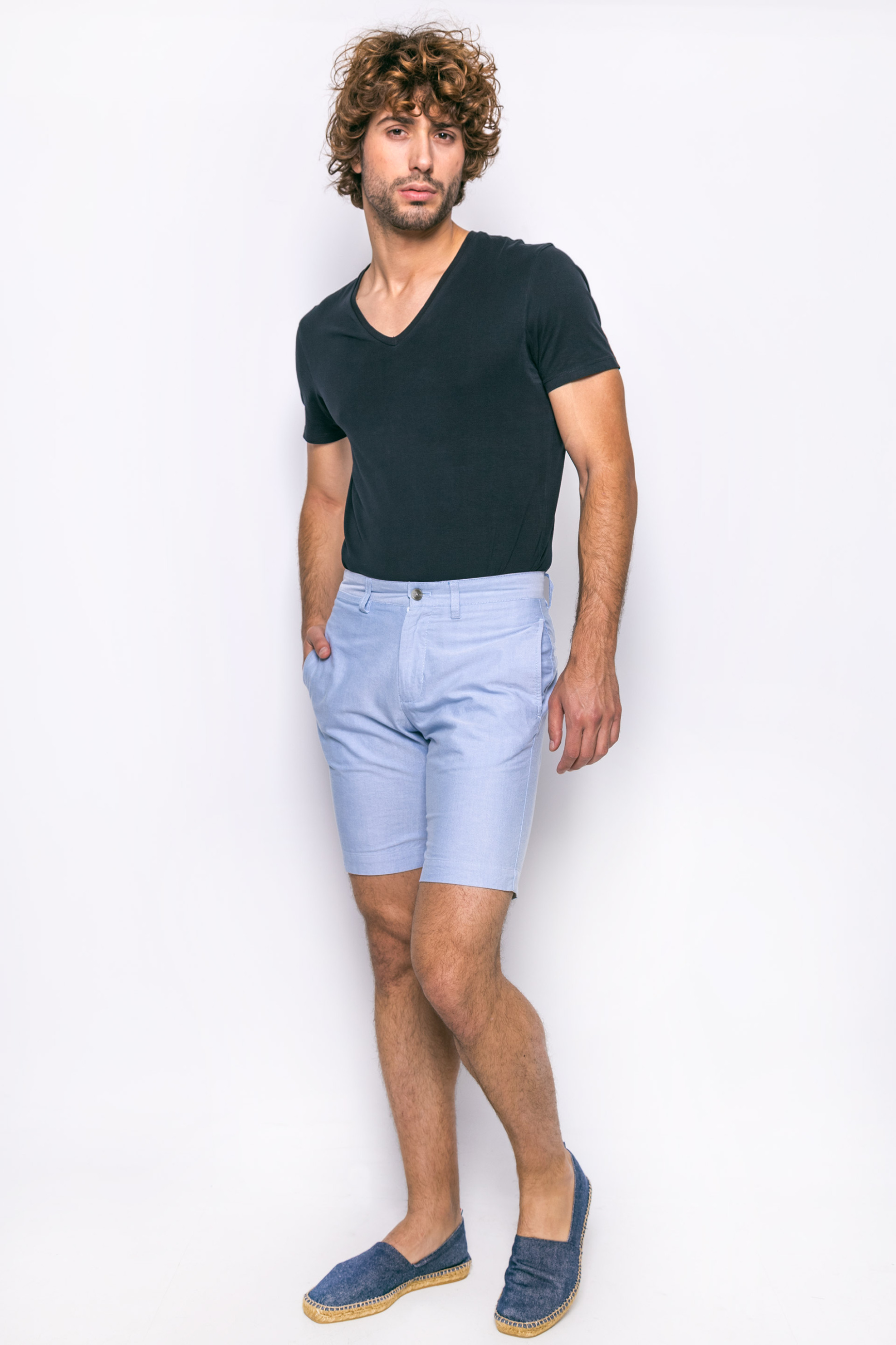 Ανδρική βερμούδα Chaps - F01-XZAEG-XYAEG Μπλε Ανοιχτό