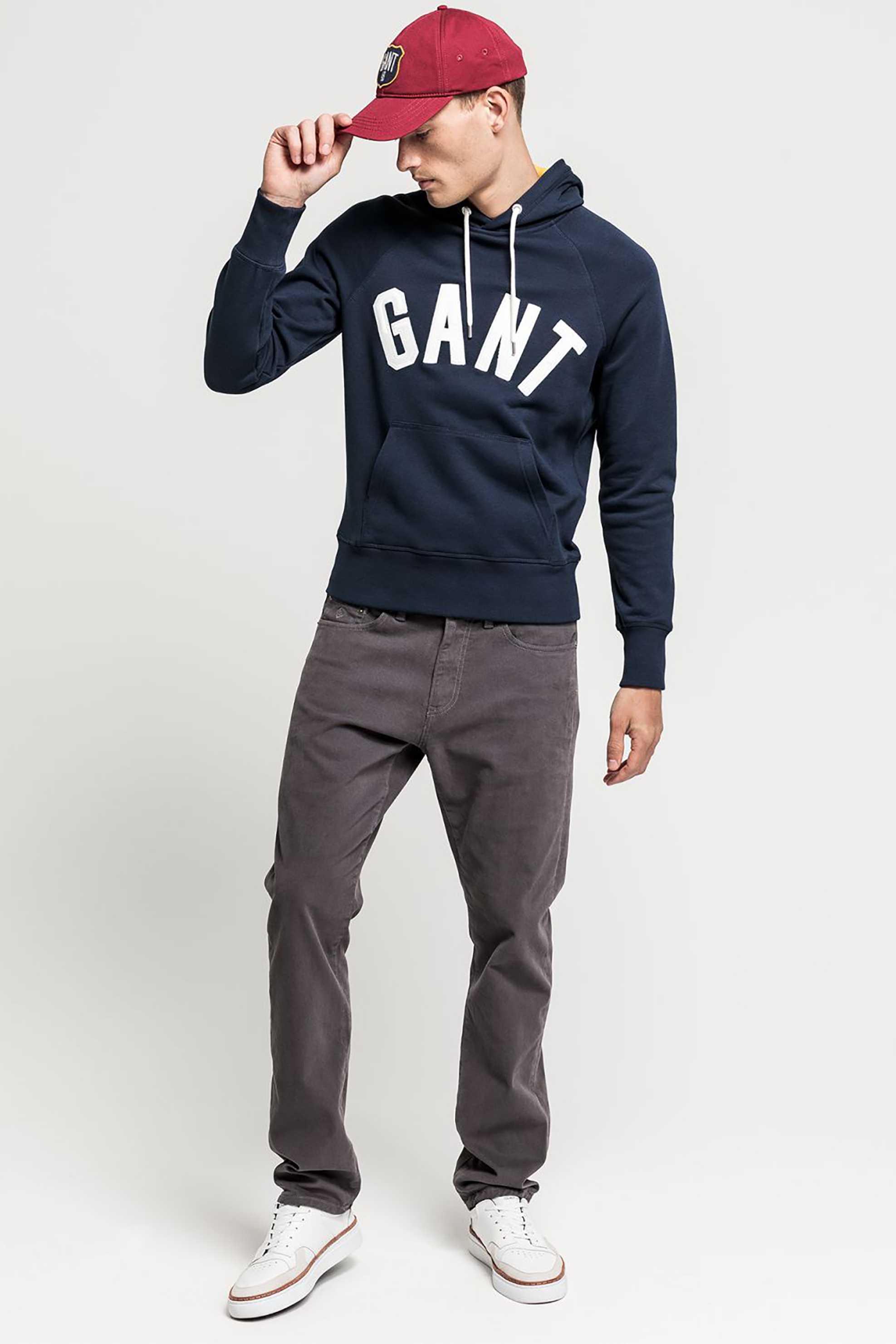 Gant ανδρικό τζιν παντελόνι Regular Fit Soft Twill 34L - 1000229 Γκρι