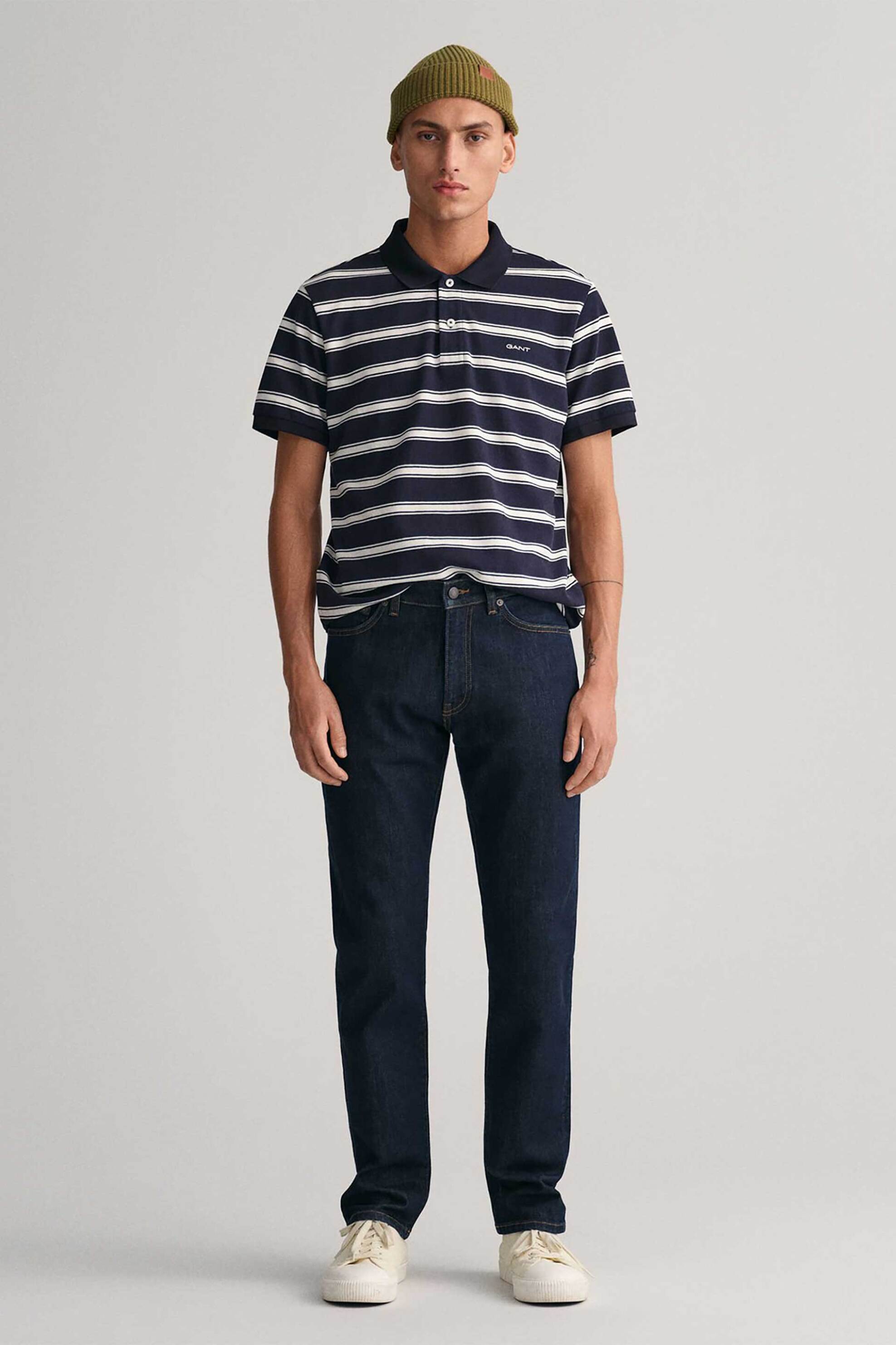 Gant ανδρικό τζιν παντελόνι πεντάτσεπο Slim Fit (34L) - 1000260 Denim Blue Σκούρο