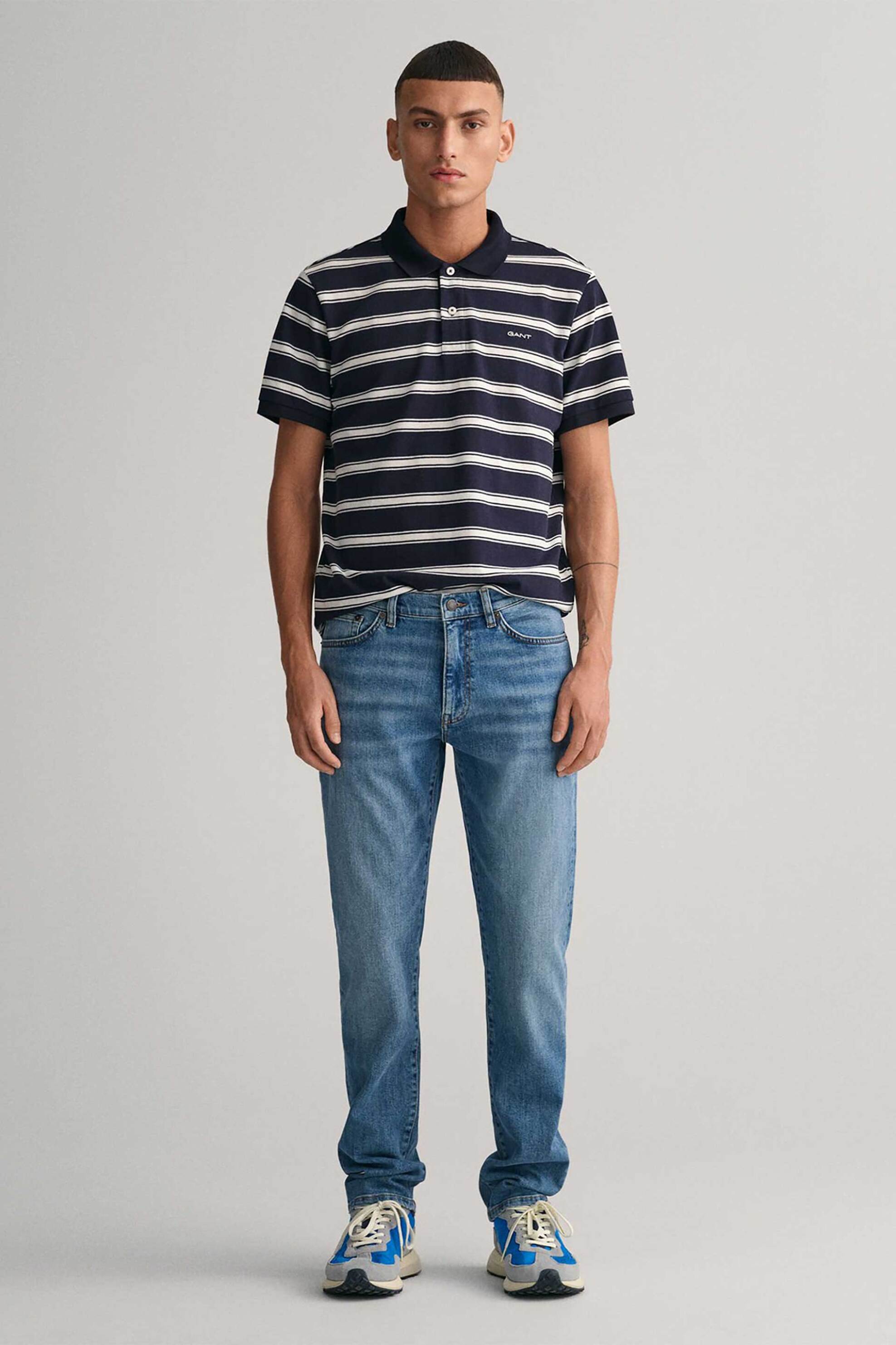 GANT Gant ανδρικό τζιν παντελόνι πεντάτσεπο Slim Fit (34L) - 1000260 Denim Blue