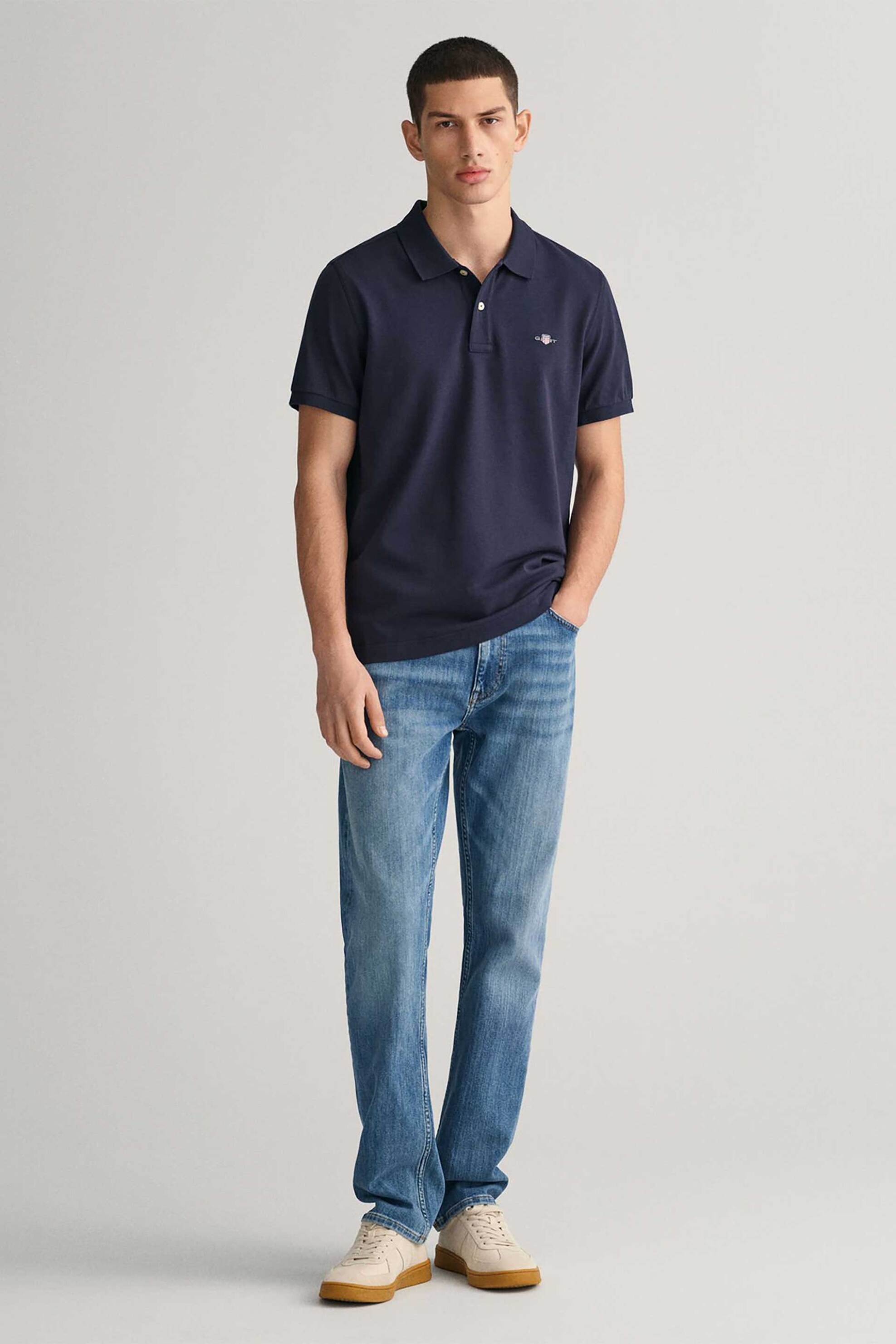 GANT Gant ανδρικό τζην παντελόνι πεντάτσεπο Regular Fit (34L) - 1000261 Denim Blue