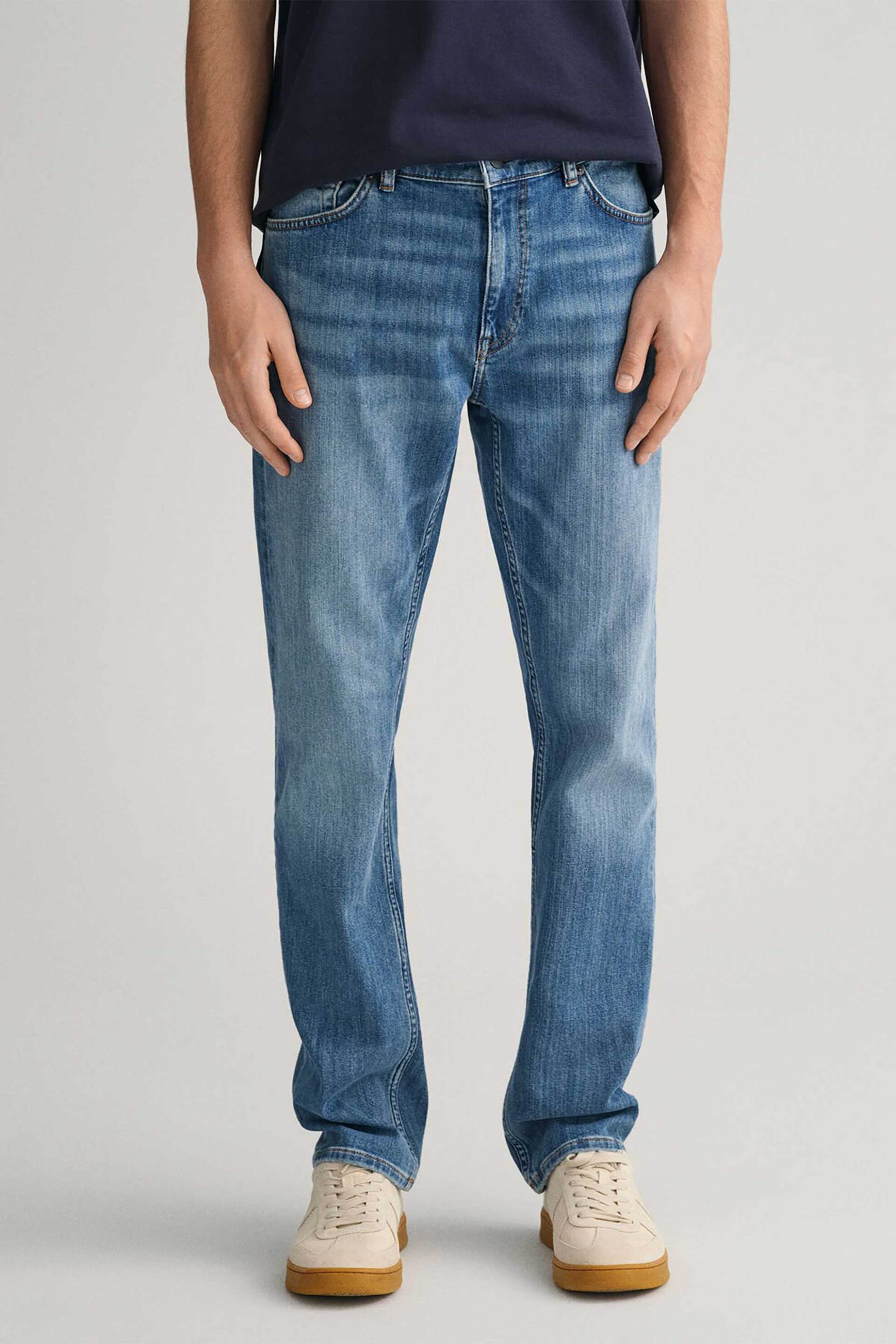 Gant ανδρικό τζην παντελόνι πεντάτσεπο Regular Fit (34L) - 1000261 Denim Blue φωτογραφία