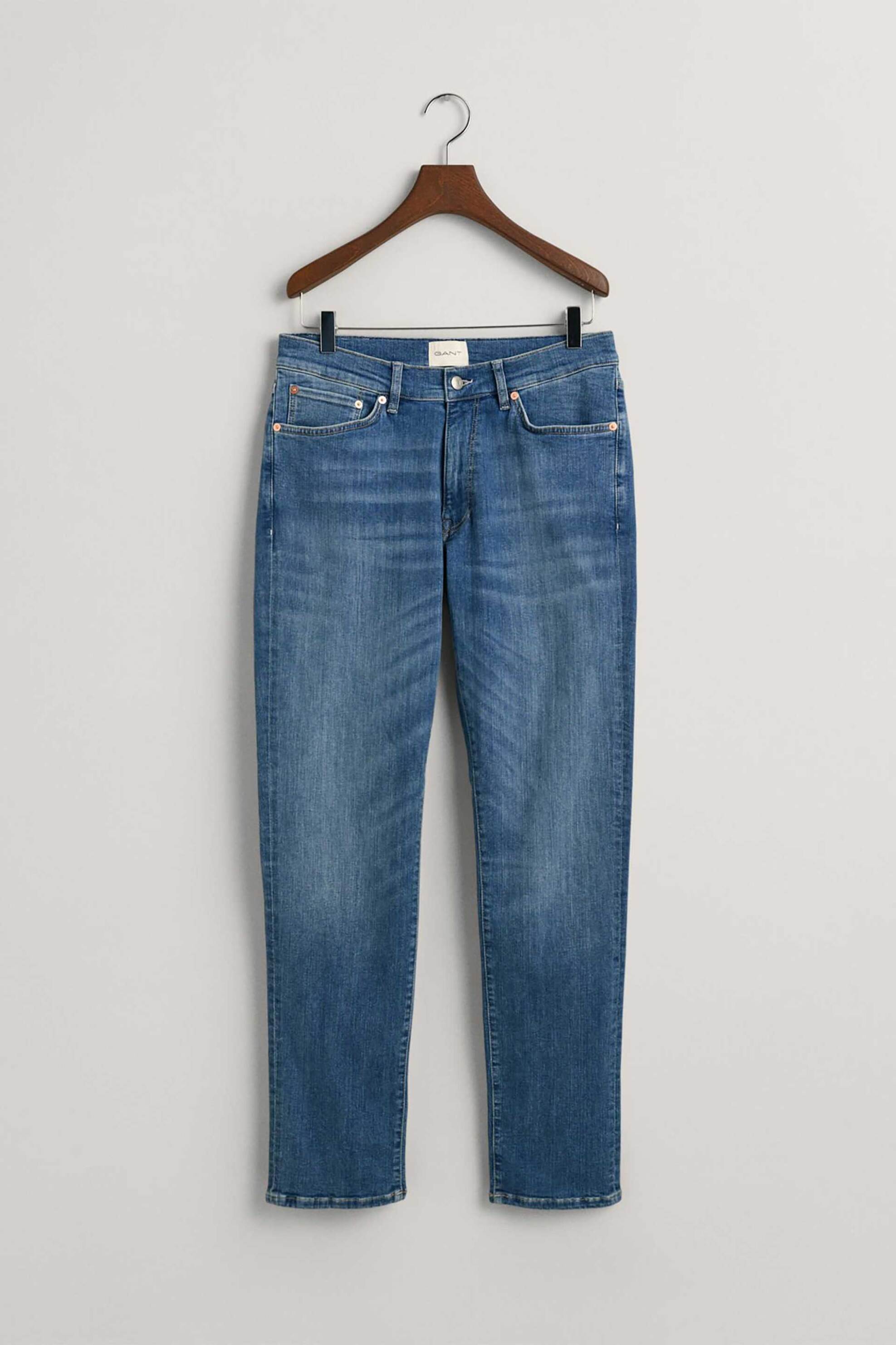 Gant ανδρικό τζιν παντελόνι πεντάτσεπο Extra Slim Fit "Active Recover" (34L) - 1000264 Denim Blue