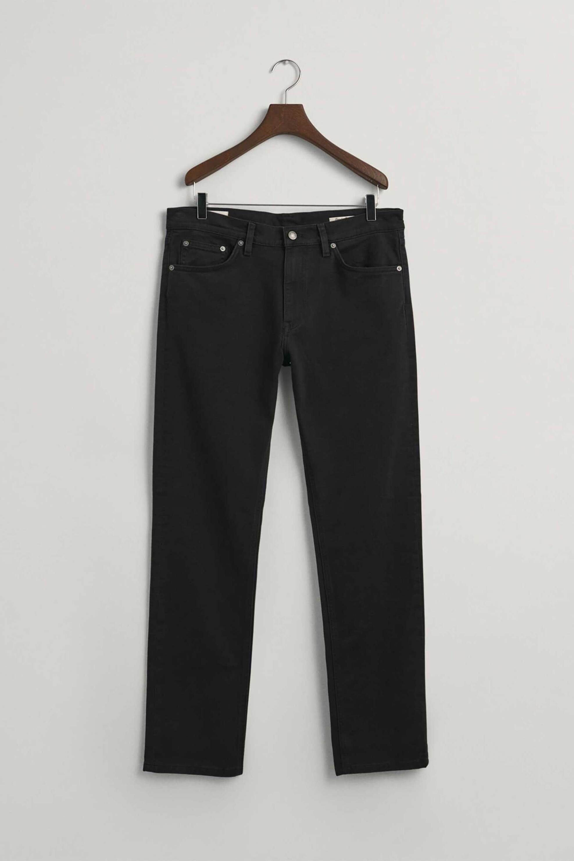 Gant ανδρικό τζιν παντελόνι πεντάτσεπο Regular Fit (34L) - 1000268 Μαύρο