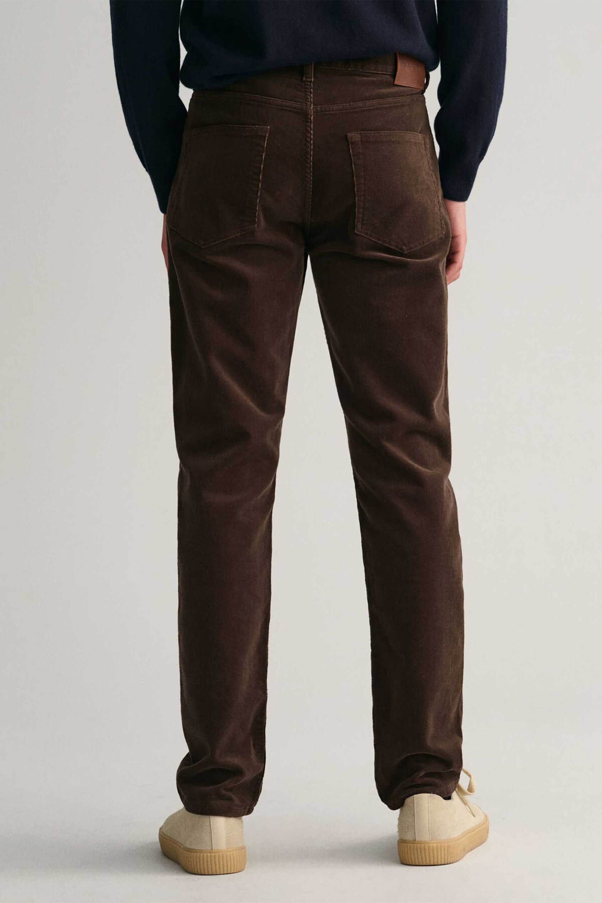 Gant Ανδρικό Τζιν Παντελόνι Κοτλέ Πεντάτσεπο Slim Fit (34L) - 1000272 Καφέ