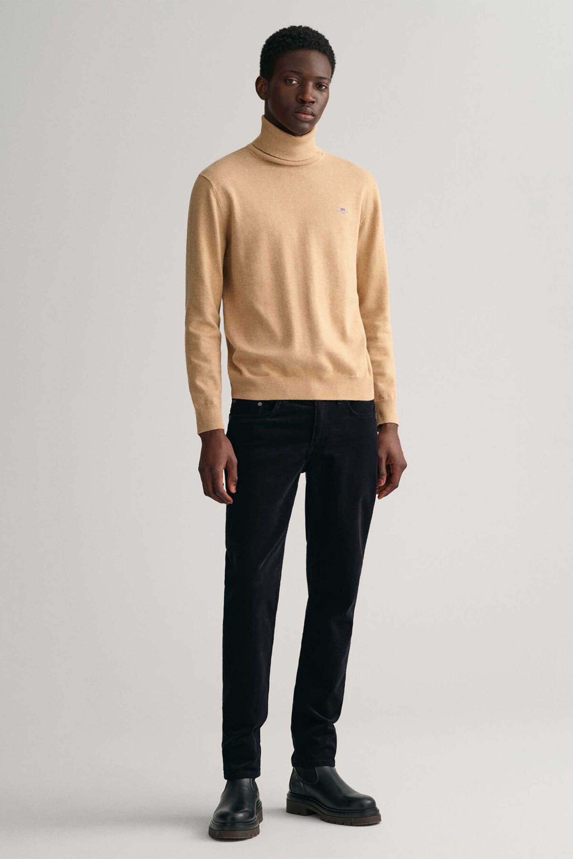 Gant ανδρικό τζιν παντελόνι κοτλέ πεντάτσεπο Slim Fit (34L) - 1000272 Μπλε Σκούρο