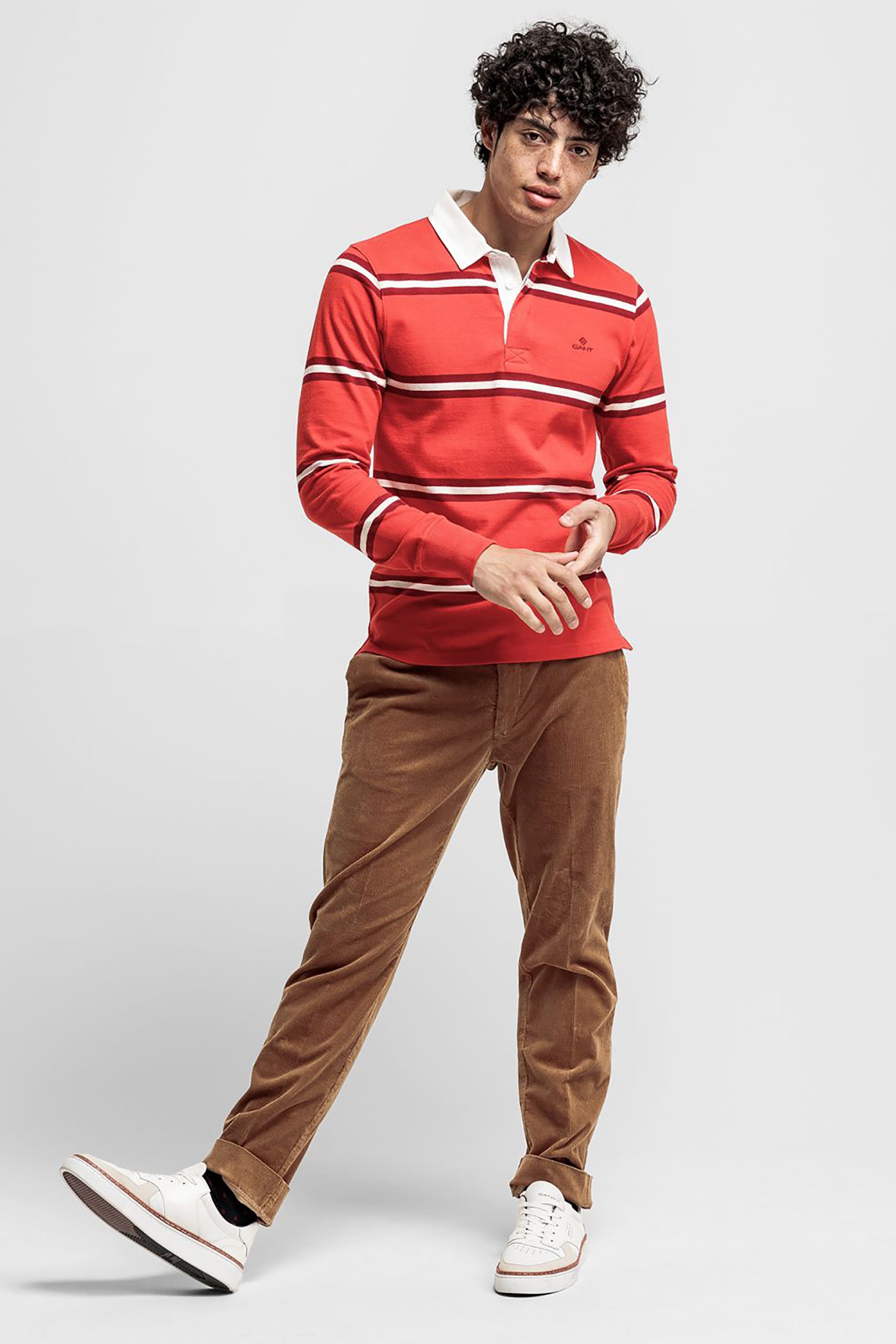 Gant ανδρικό παντελόνι chino κοτλέ Slim Fit Cord - 1505051 Καφέ