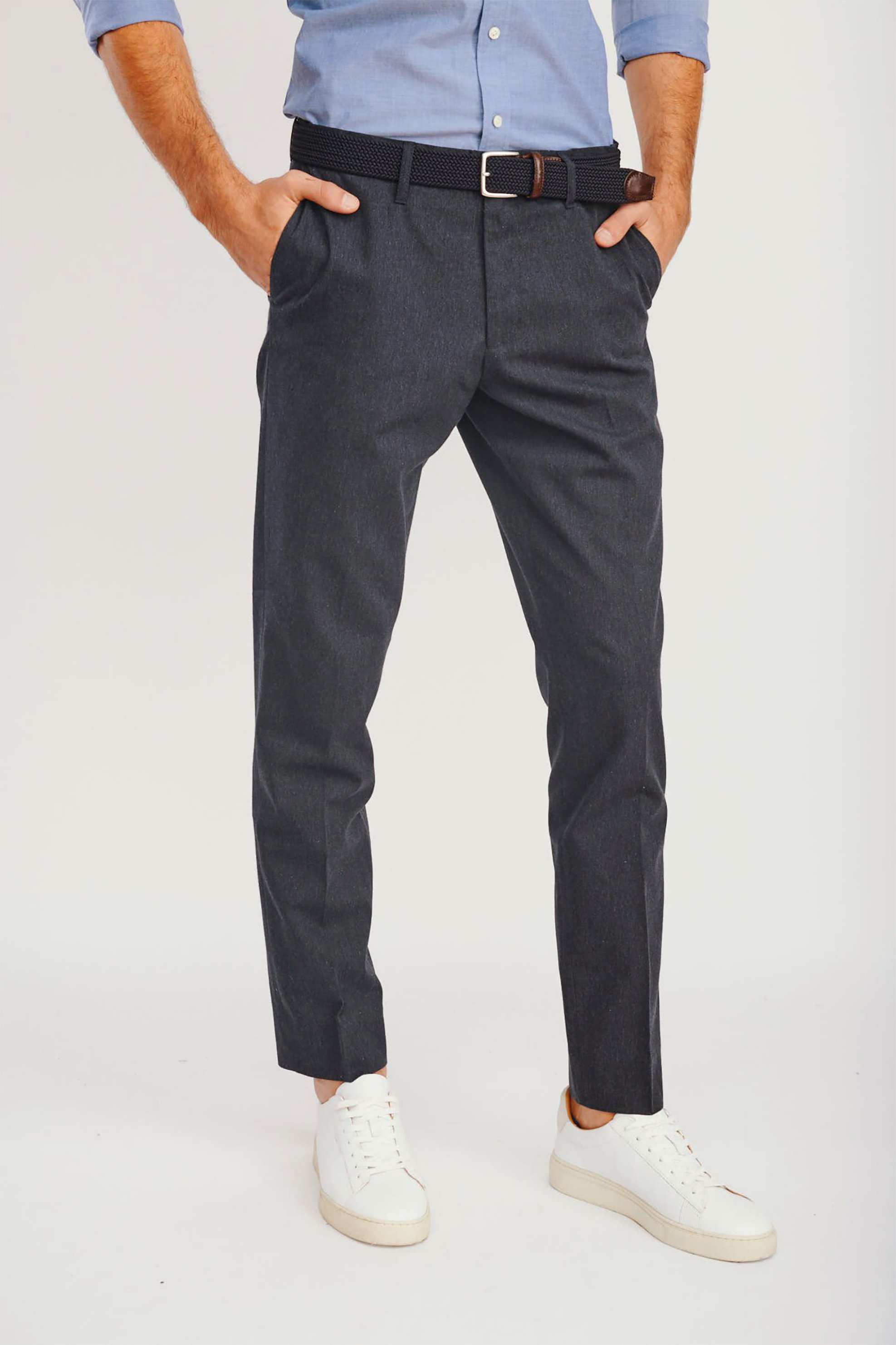 Gant ανδρικό μάλλινο chino παντελόνι μελανζέ "Slacks" - 1505056 Ανθρακί