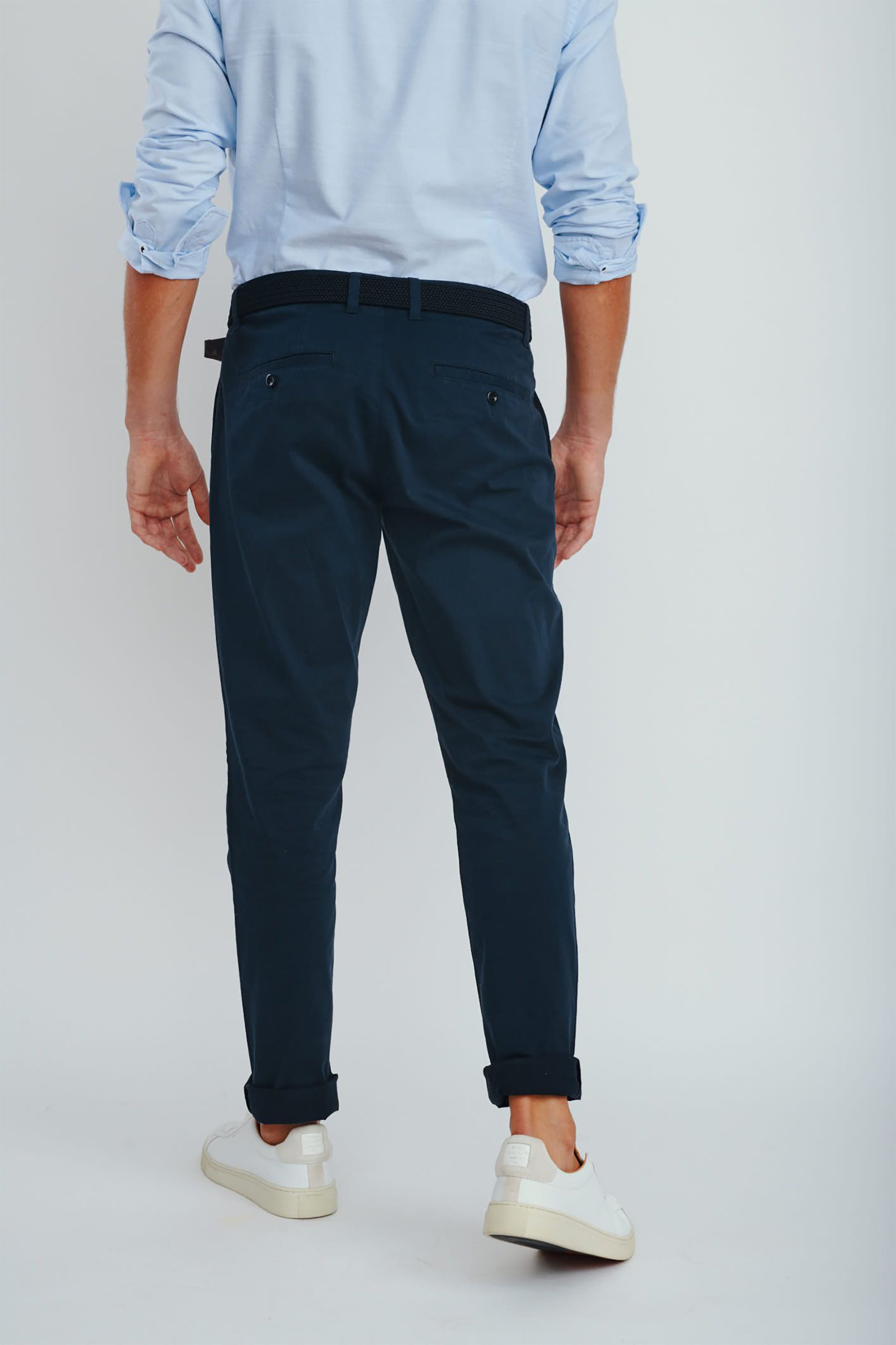 Gant Ανδρικό Μάλλινο Chino Παντελόνι Μελανζέ Slacks - 1505056 Μπλε Σκούρο