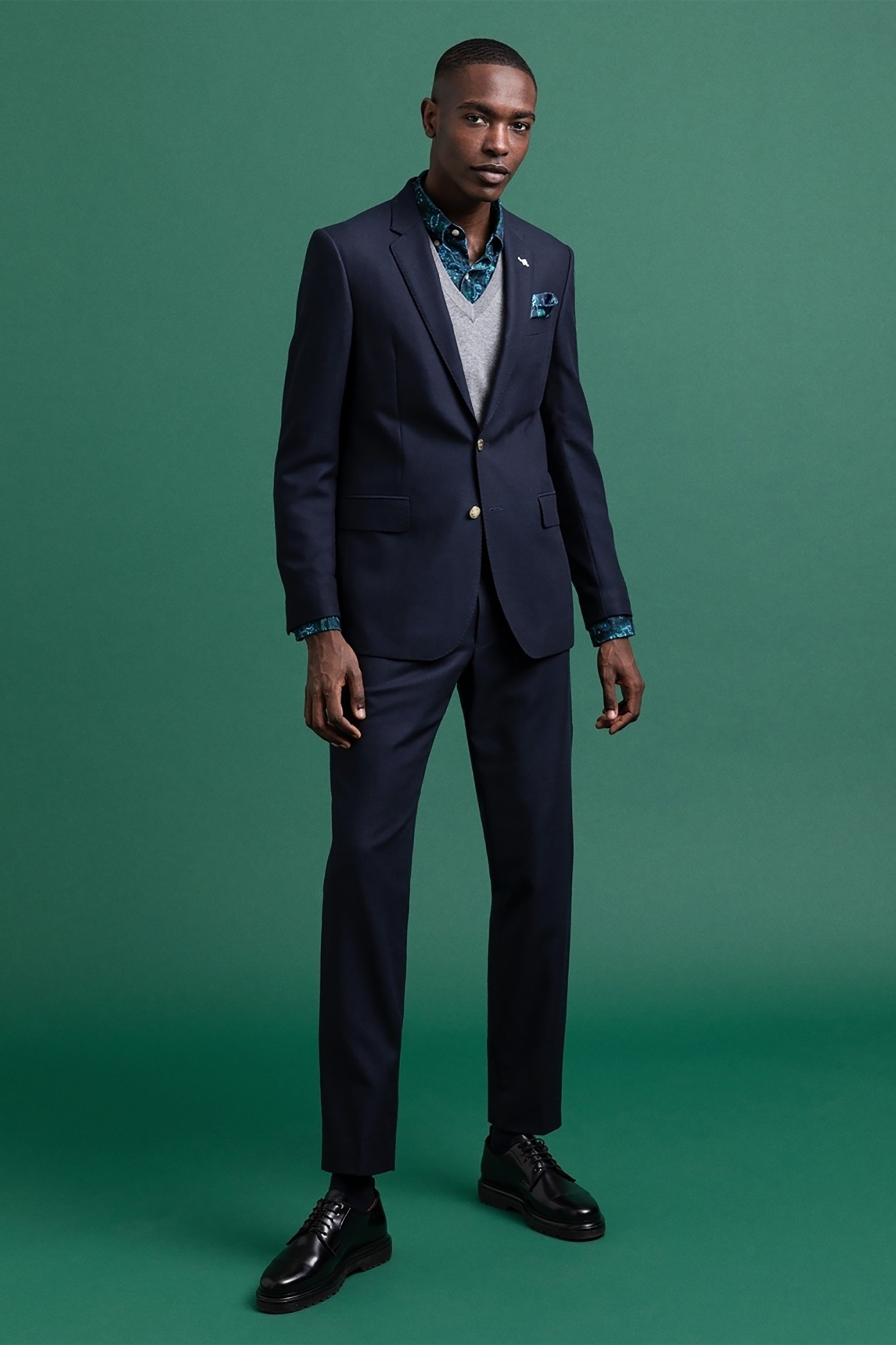 GANT Gant ανδρικό παντλόνι μονόχρωμο "Wool" - 1505065 Μπλε Σκούρο