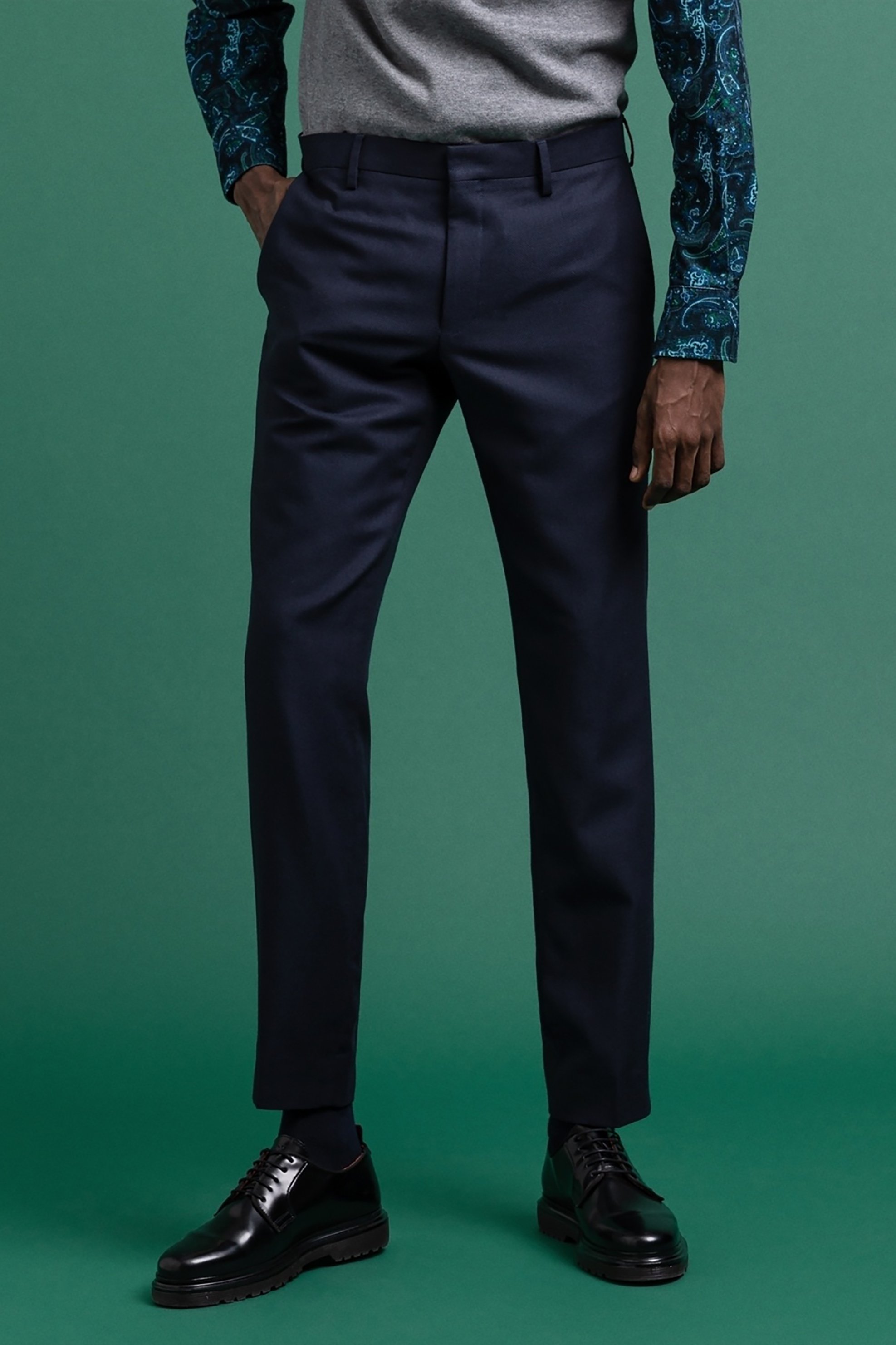 Gant ανδρικό παντλόνι μονόχρωμο "Wool" - 1505065 Μπλε Σκούρο φωτογραφία