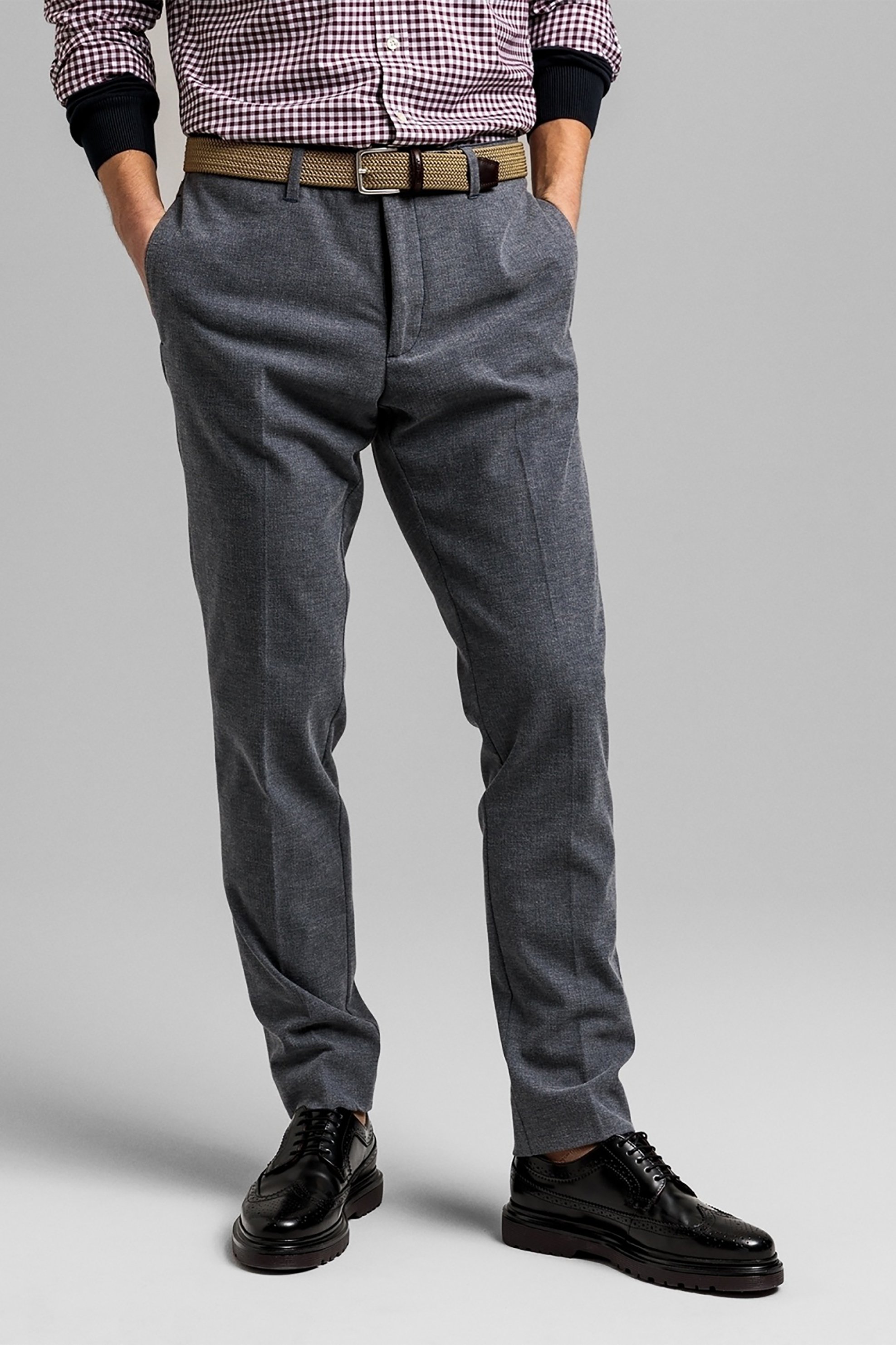 GANT Gant ανδρικό chino παντελόνι Slim fit "Ηerringbone" - 1505074 Γκρι