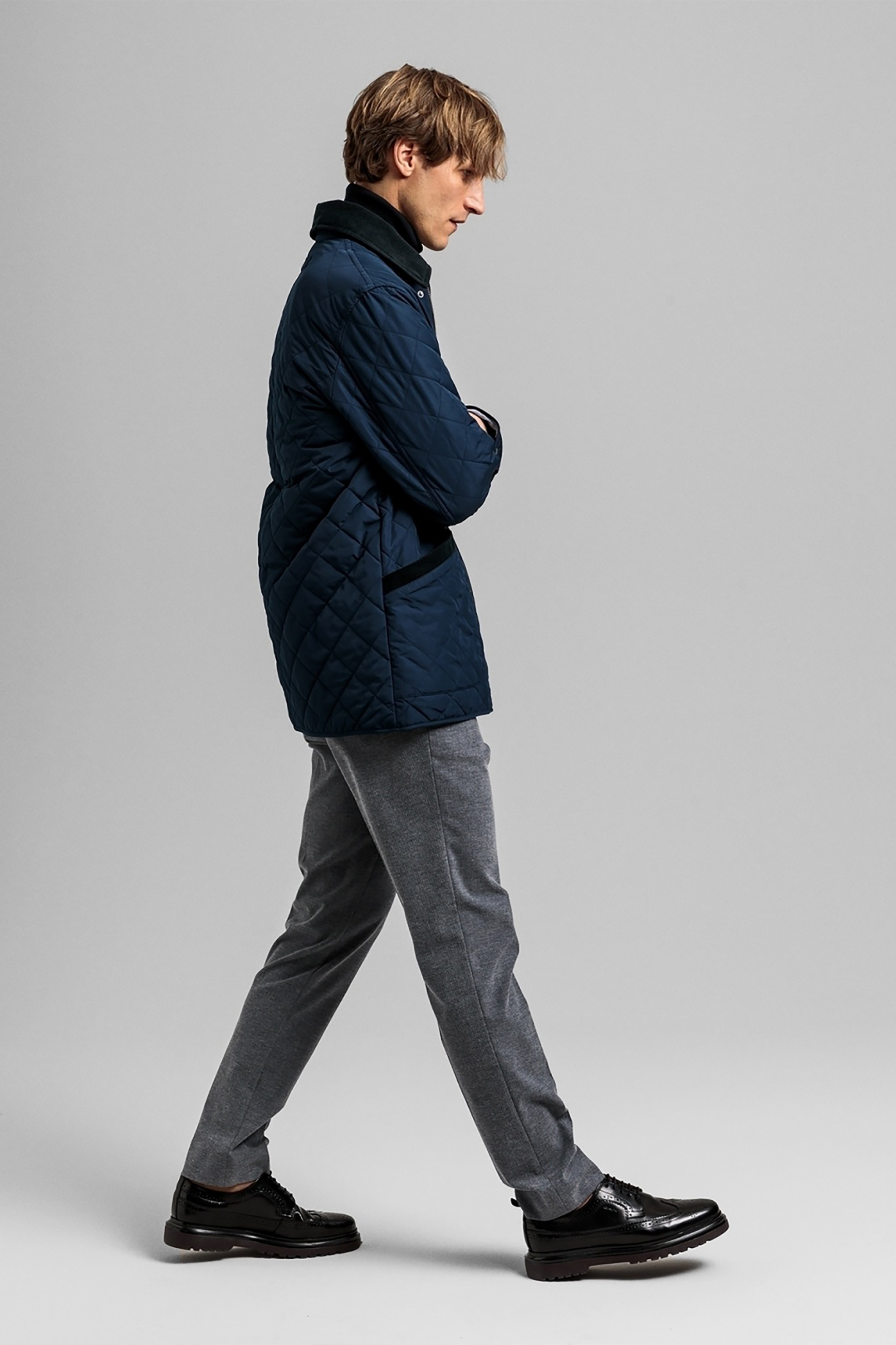 Gant ανδρικό chino παντελόνι Slim fit "Ηerringbone" - 1505074 Γκρι φωτογραφία