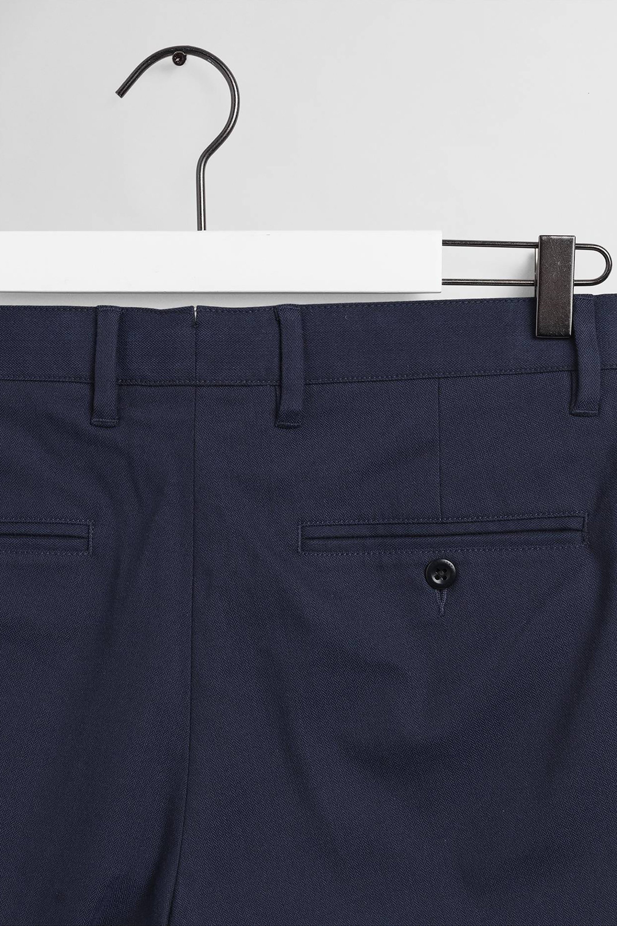 Gant Ανδρικό Chino Παντελόνι Slim Fit Ηerringbone - 1505074 Μπλε Σκούρο
